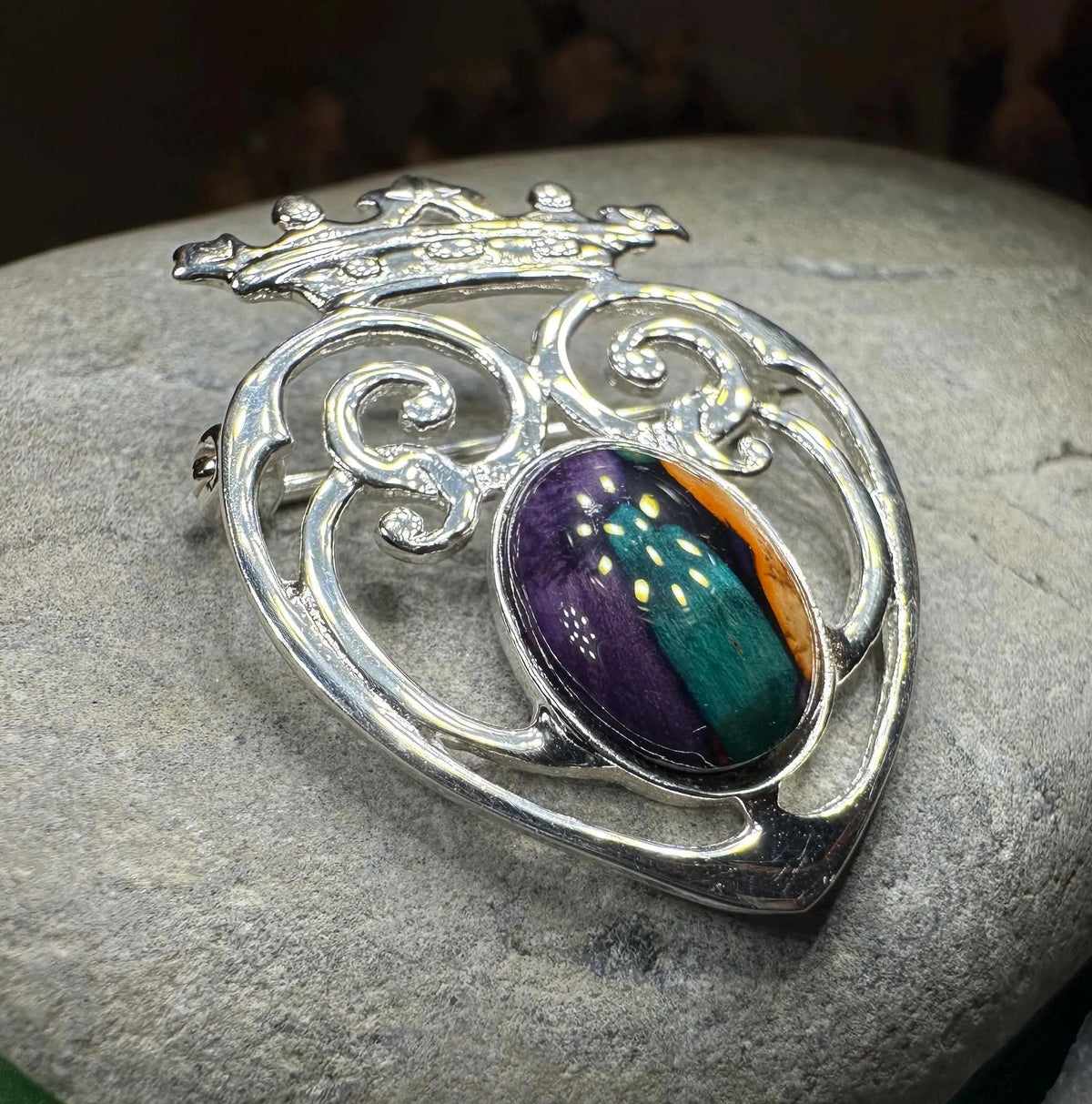 Heathergems Luckenbooth Sterling Silver Brooch - Handmade in Scotland | Brooch | Wiccan Center
