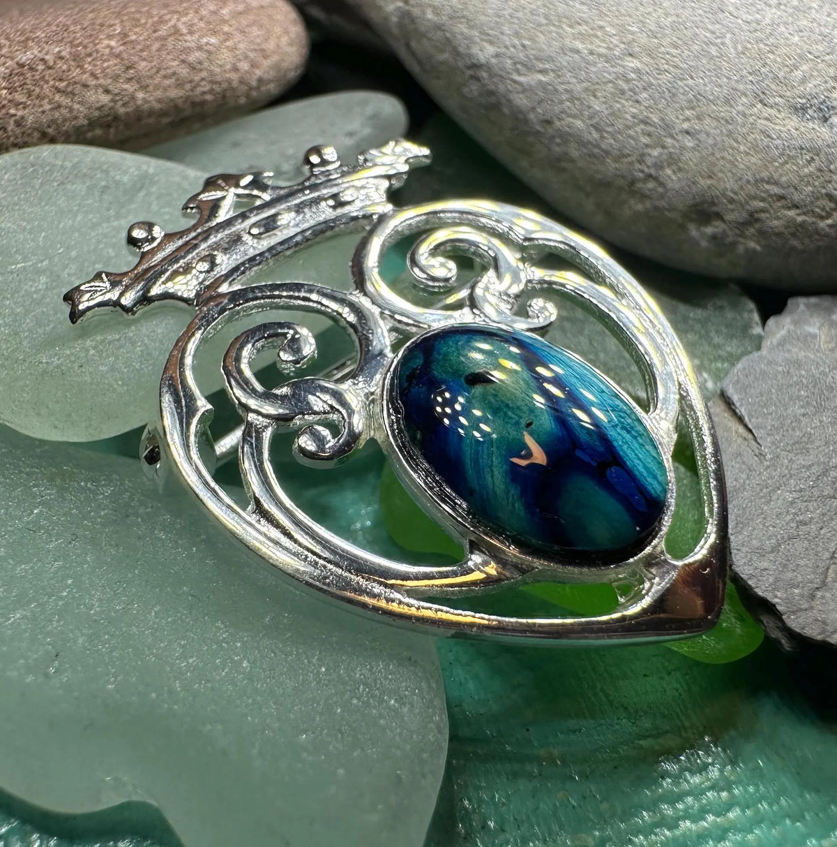 Heathergems Luckenbooth Sterling Silver Brooch - Handmade in Scotland | Brooch | Wiccan Center