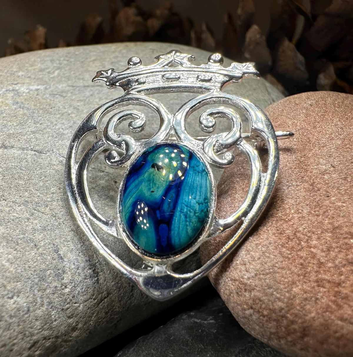 Heathergems Luckenbooth Sterling Silver Brooch - Handmade in Scotland | Brooch | Wiccan Center