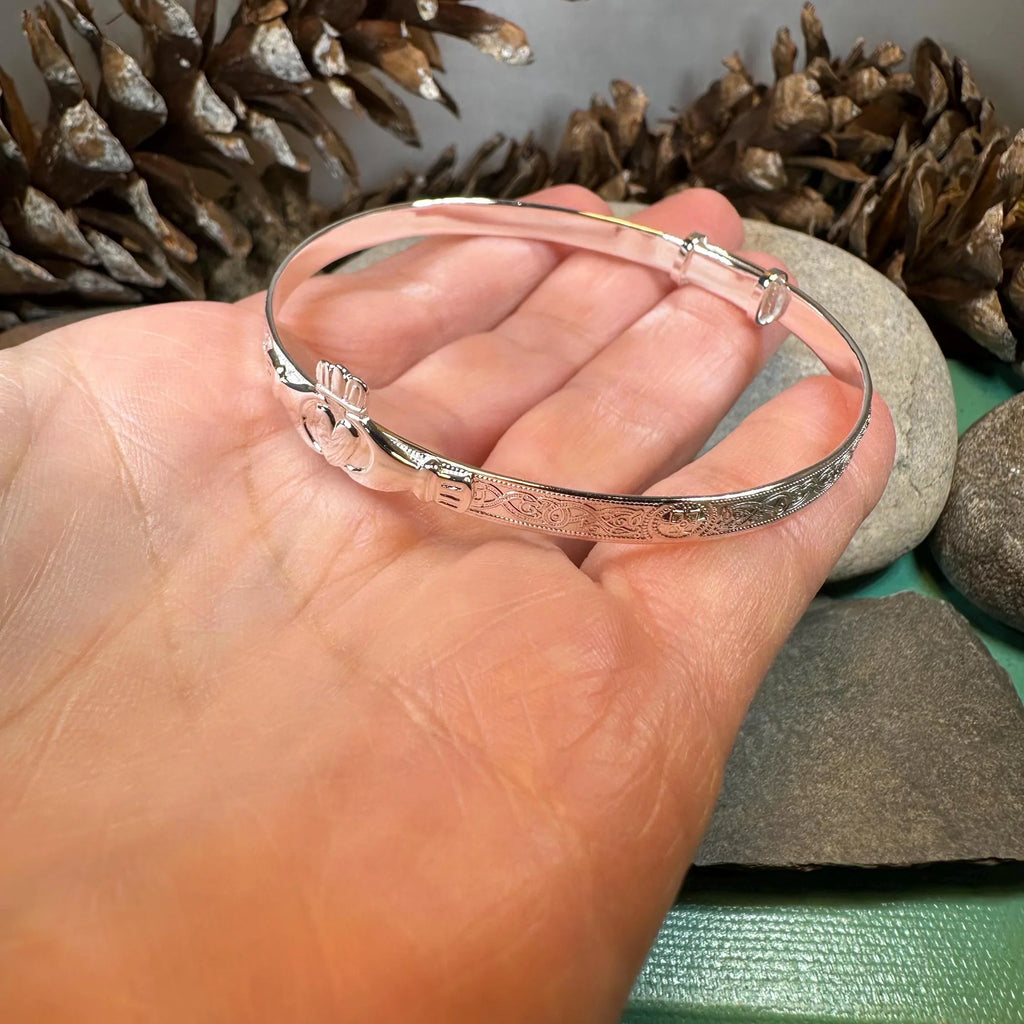 Old World Style Claddagh Bracelet in Sterling Silver | Bracelet | Wiccan Center