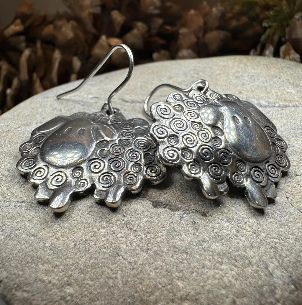 Wooly Sheep Earrings | Dangle Earrings | Wiccan Center