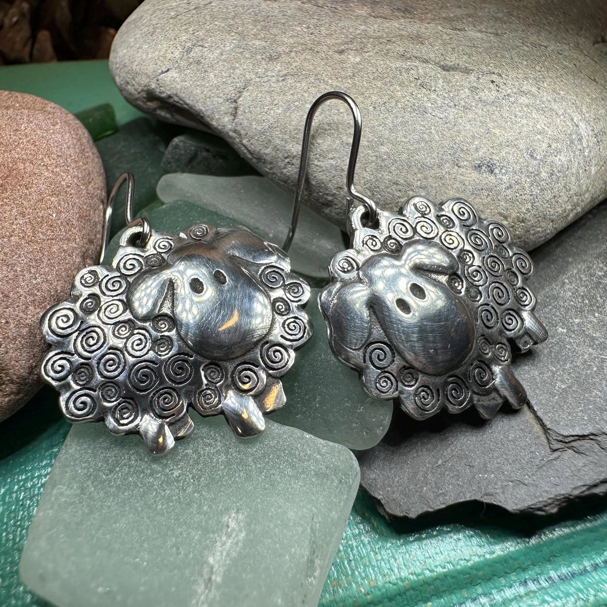 Wooly Sheep Earrings | Dangle Earrings | Wiccan Center