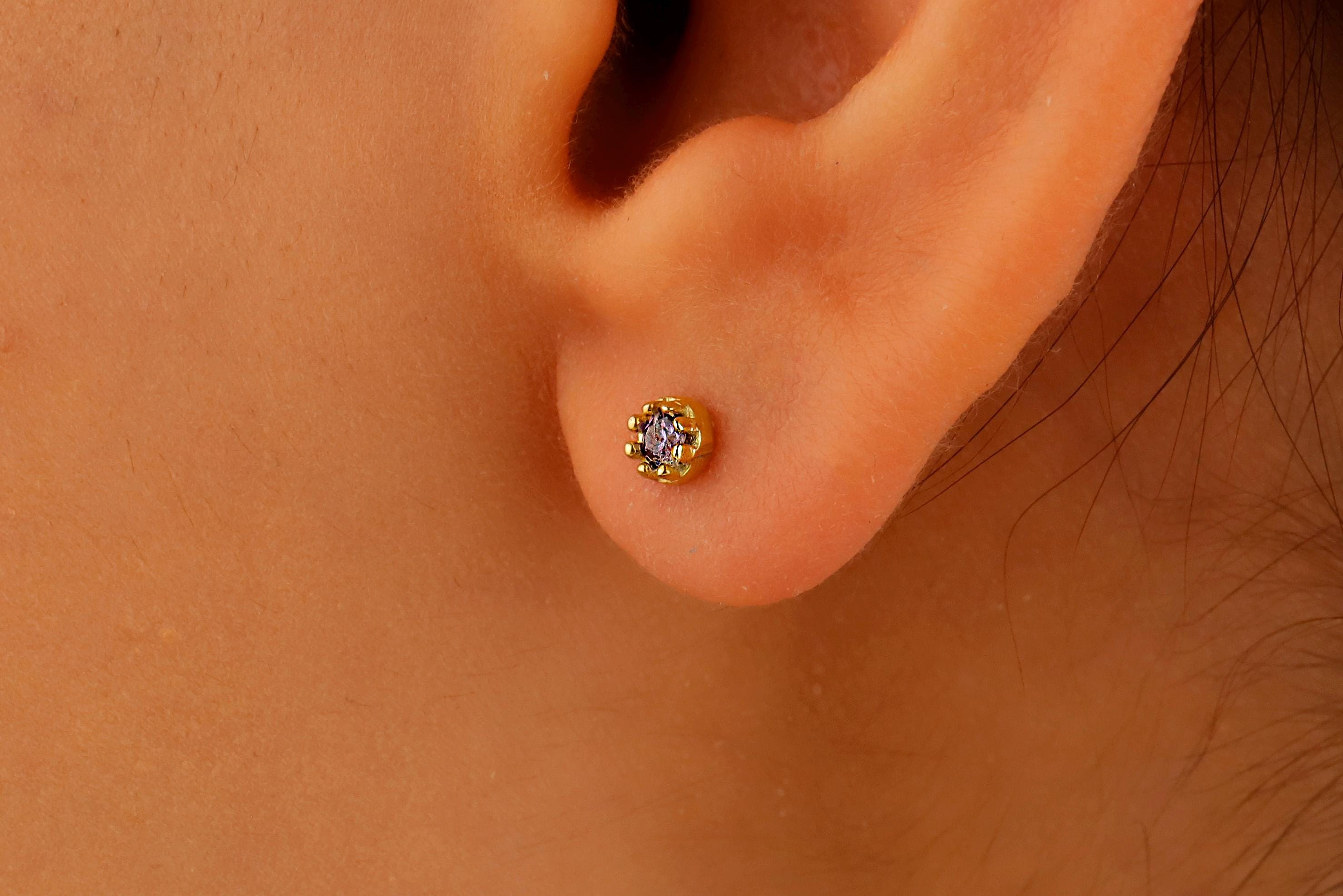 Birthstone Stud Earrings by SilverGoldandRose | earrings | Wiccan Center