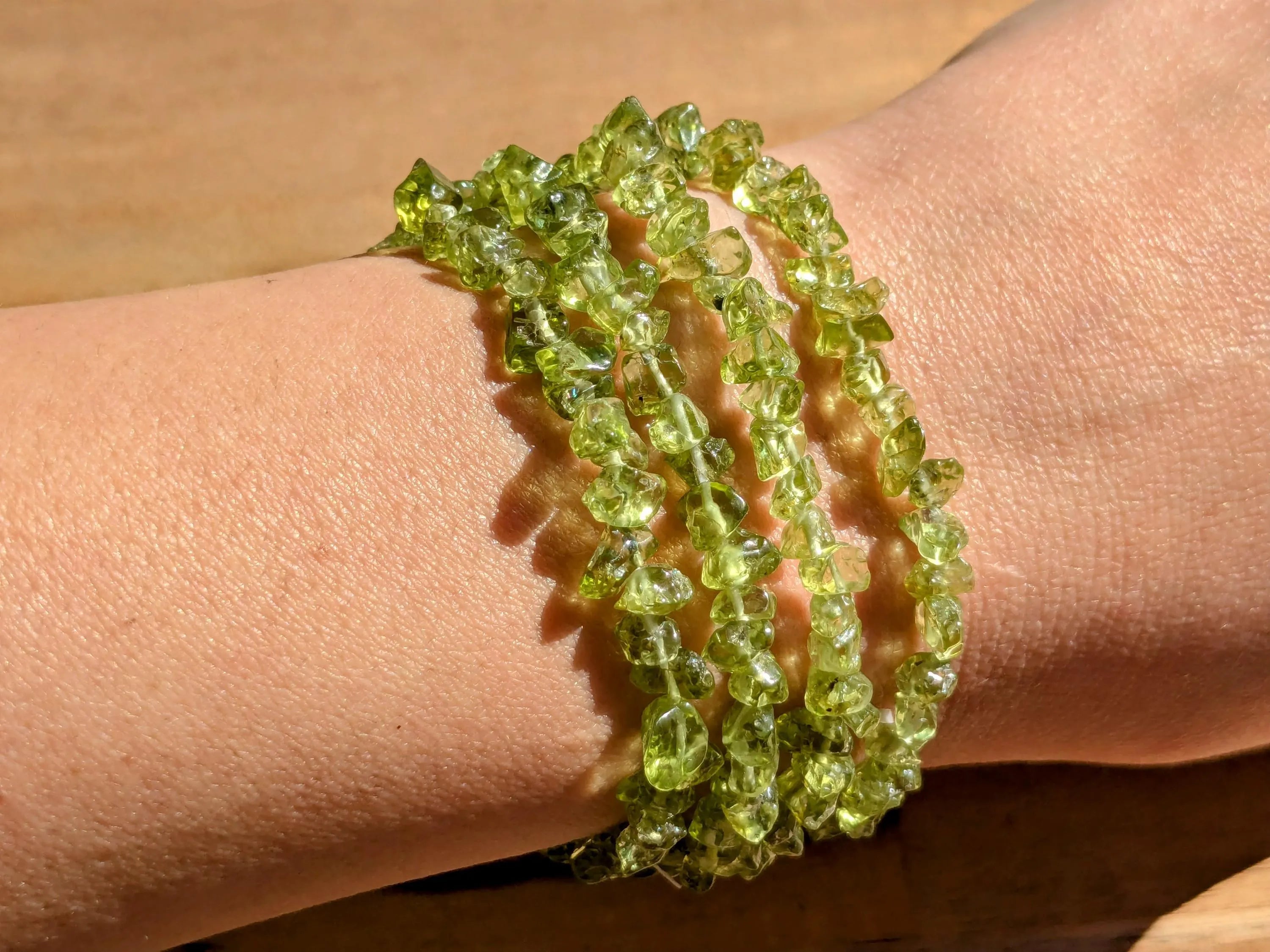 Gemmy Peridot Chip Stretch Bracelets | | Wiccan Center