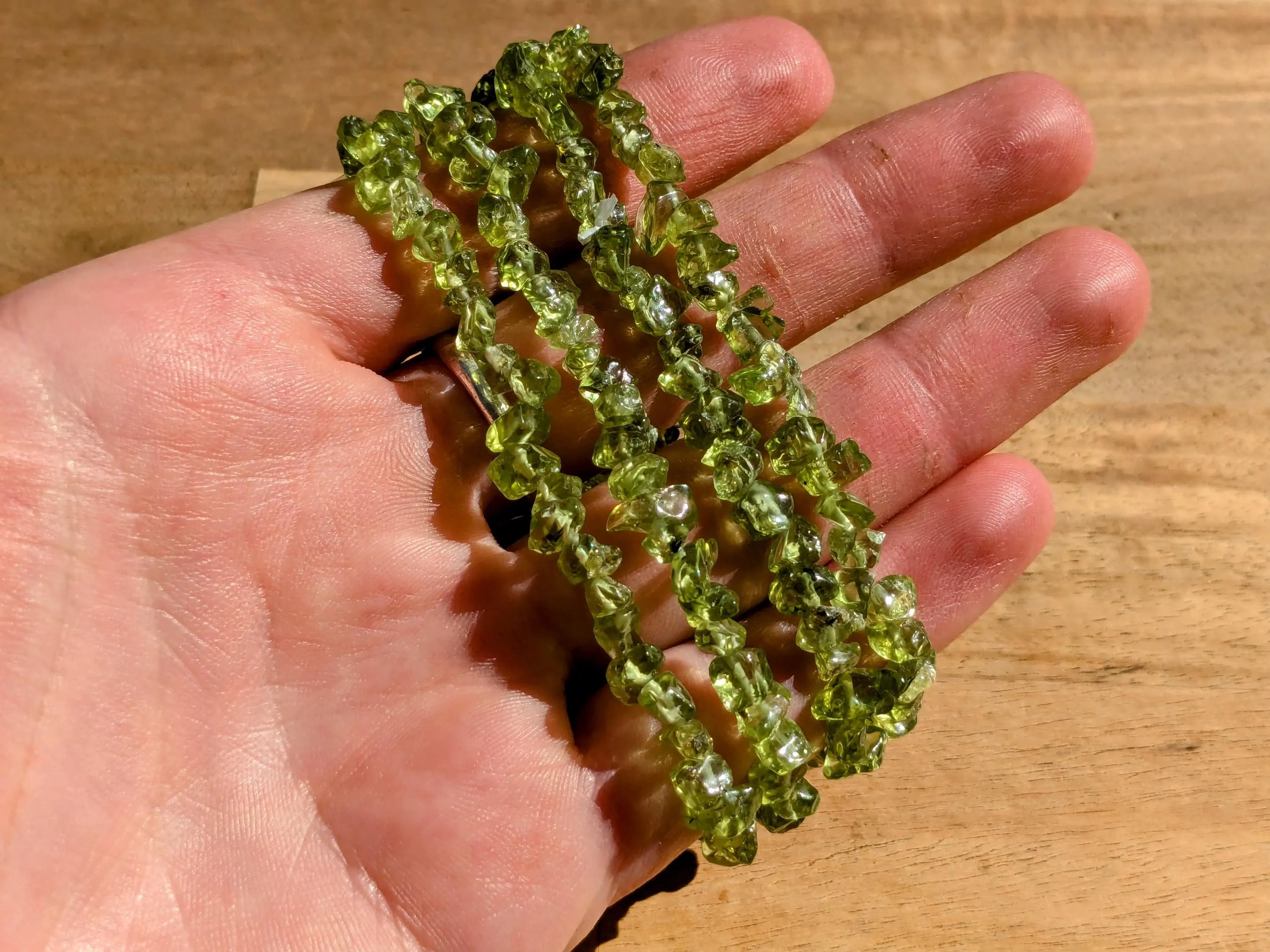 Gemmy Peridot Chip Stretch Bracelets | | Wiccan Center