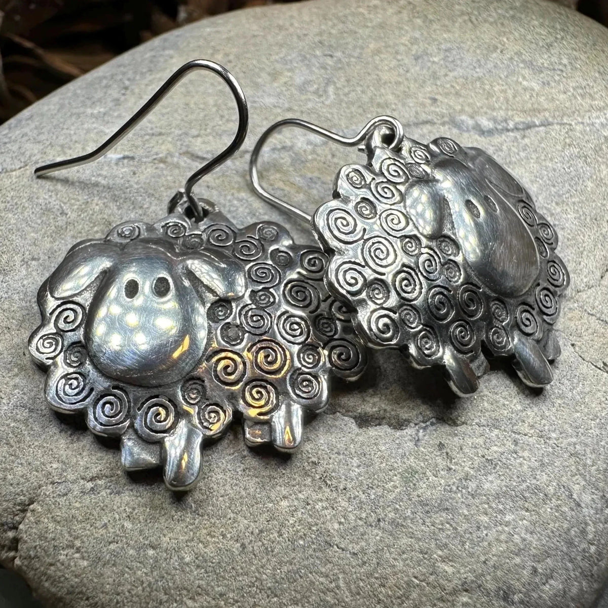 Wooly Sheep Earrings | Dangle Earrings | Wiccan Center