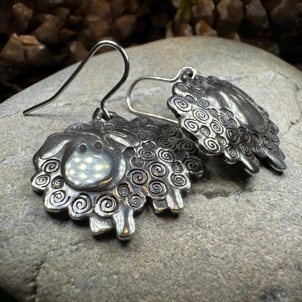Wooly Sheep Earrings | Dangle Earrings | Wiccan Center