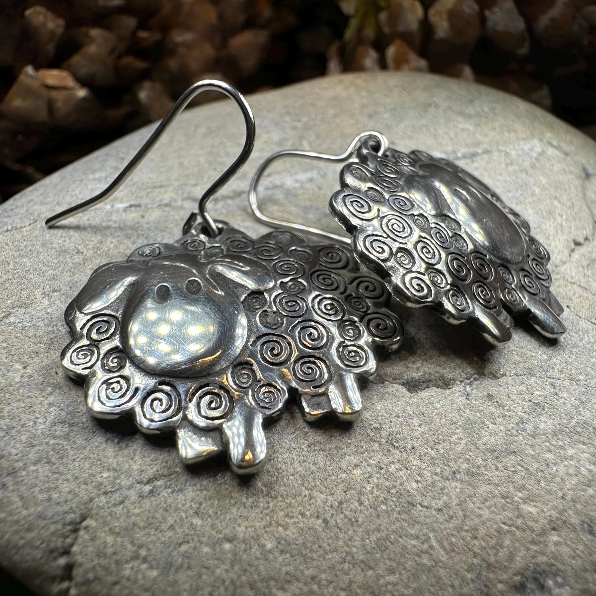 Wooly Sheep Earrings | Dangle Earrings | Wiccan Center