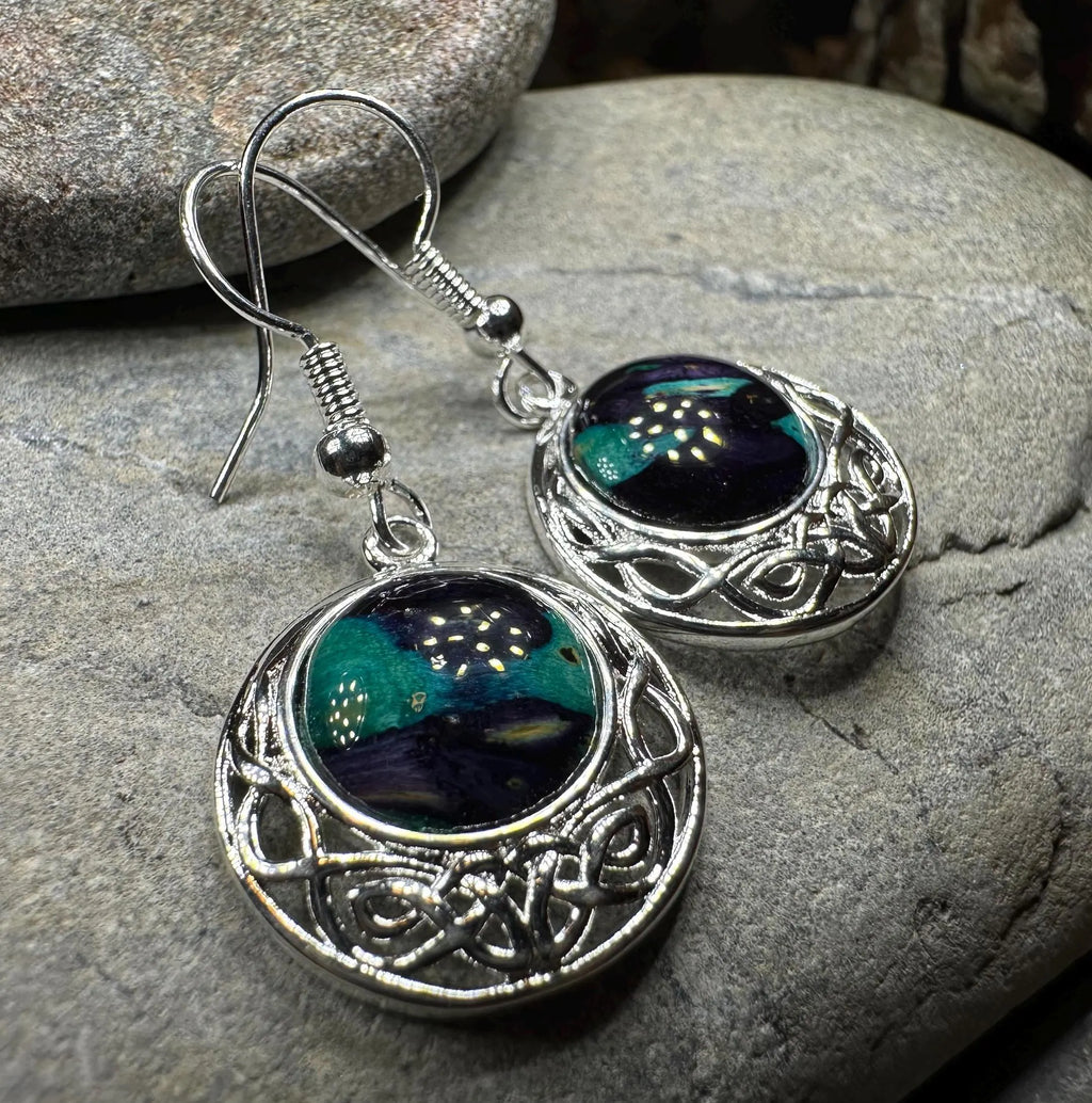 Heathergems Celtic Knot Earrings - Handmade in Scotland | Dangle Earrings | Wiccan Center