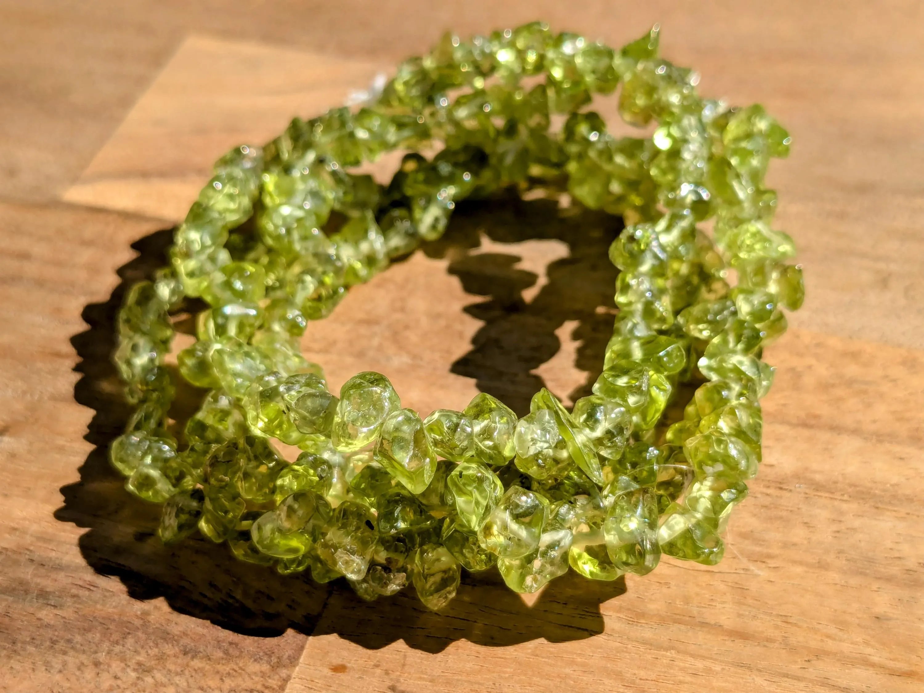 Gemmy Peridot Chip Stretch Bracelets | | Wiccan Center