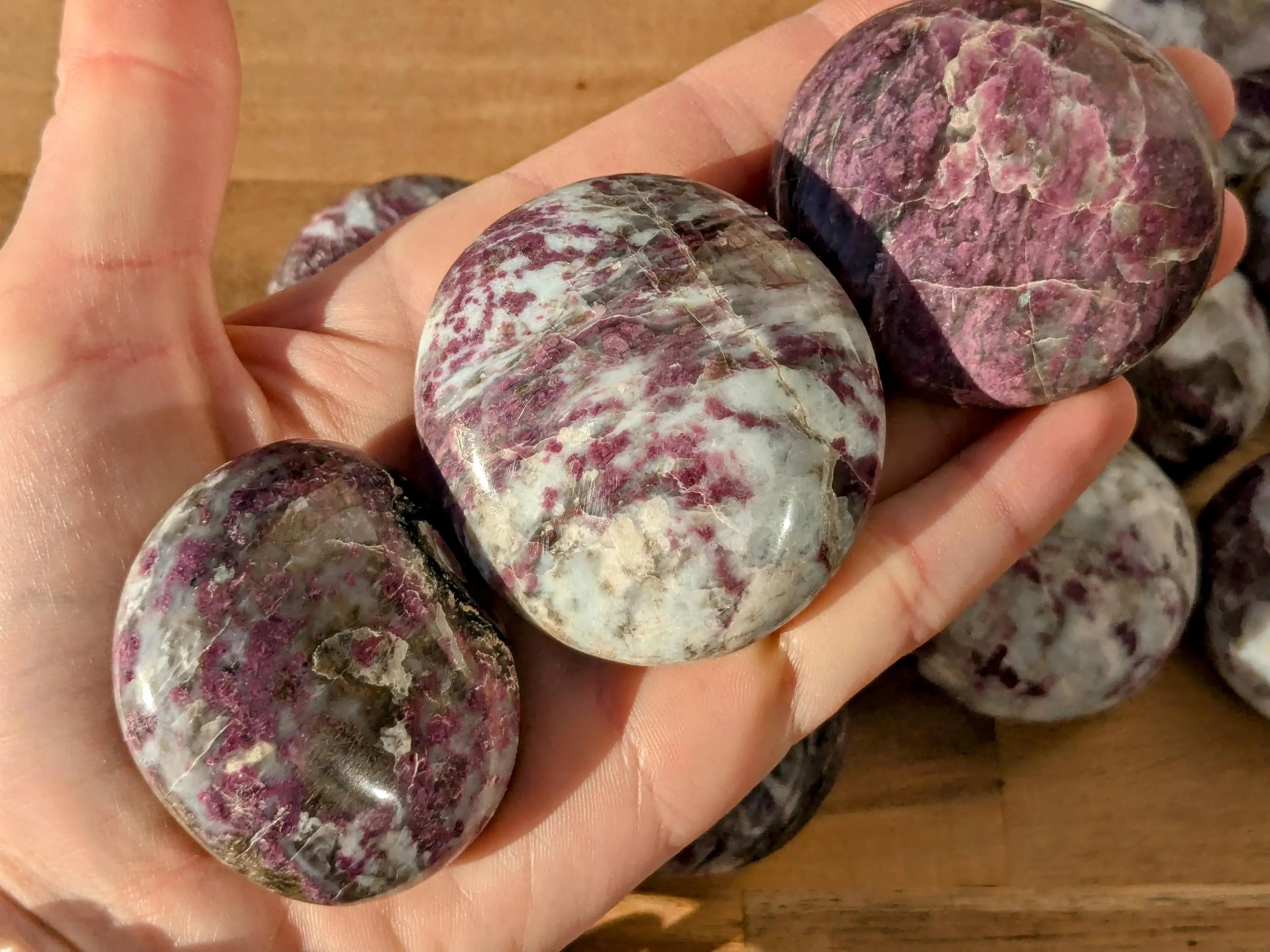 High Quality Rubellite Palm Stones | | Wiccan Center