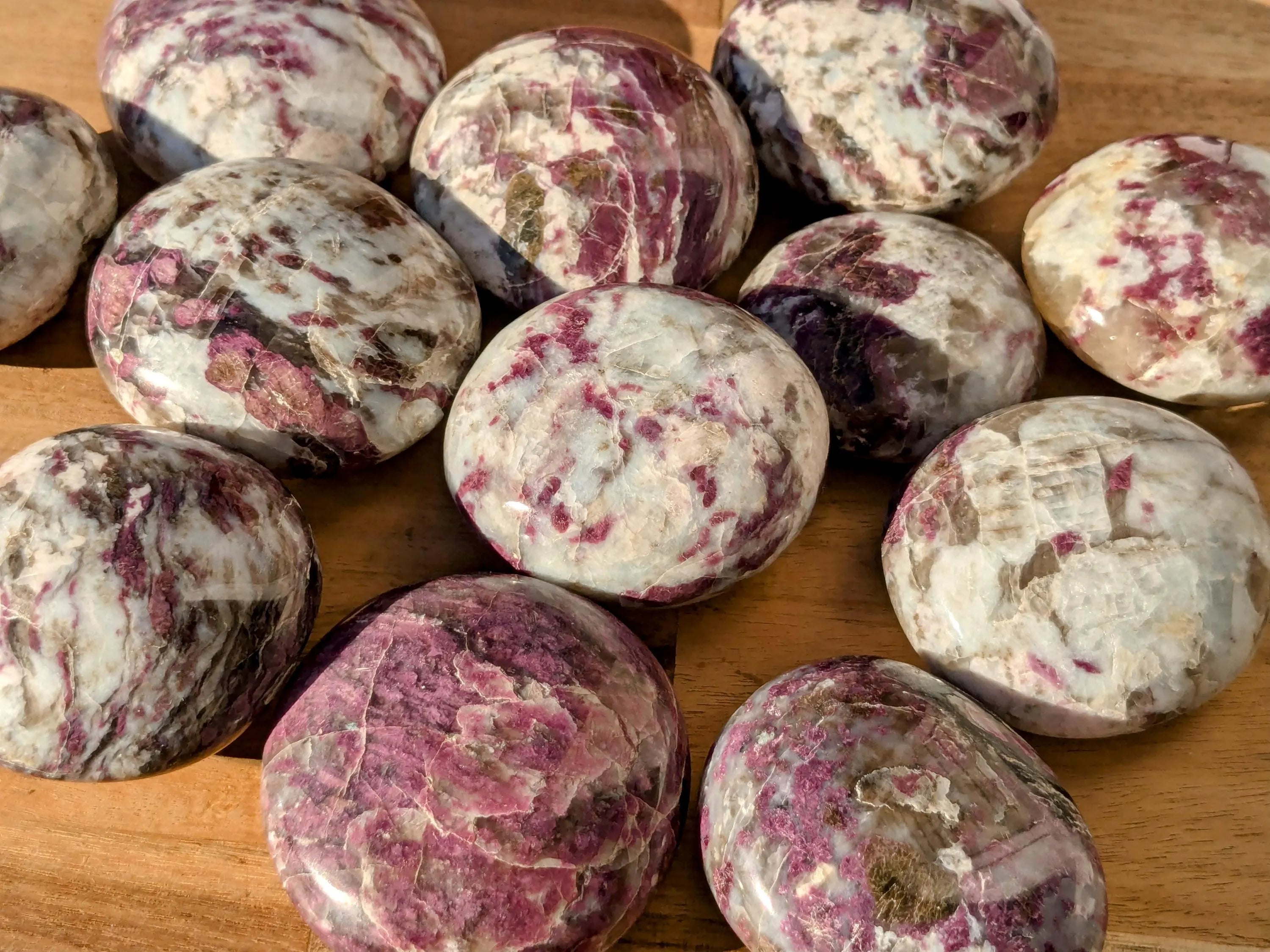 High Quality Rubellite Palm Stones | | Wiccan Center