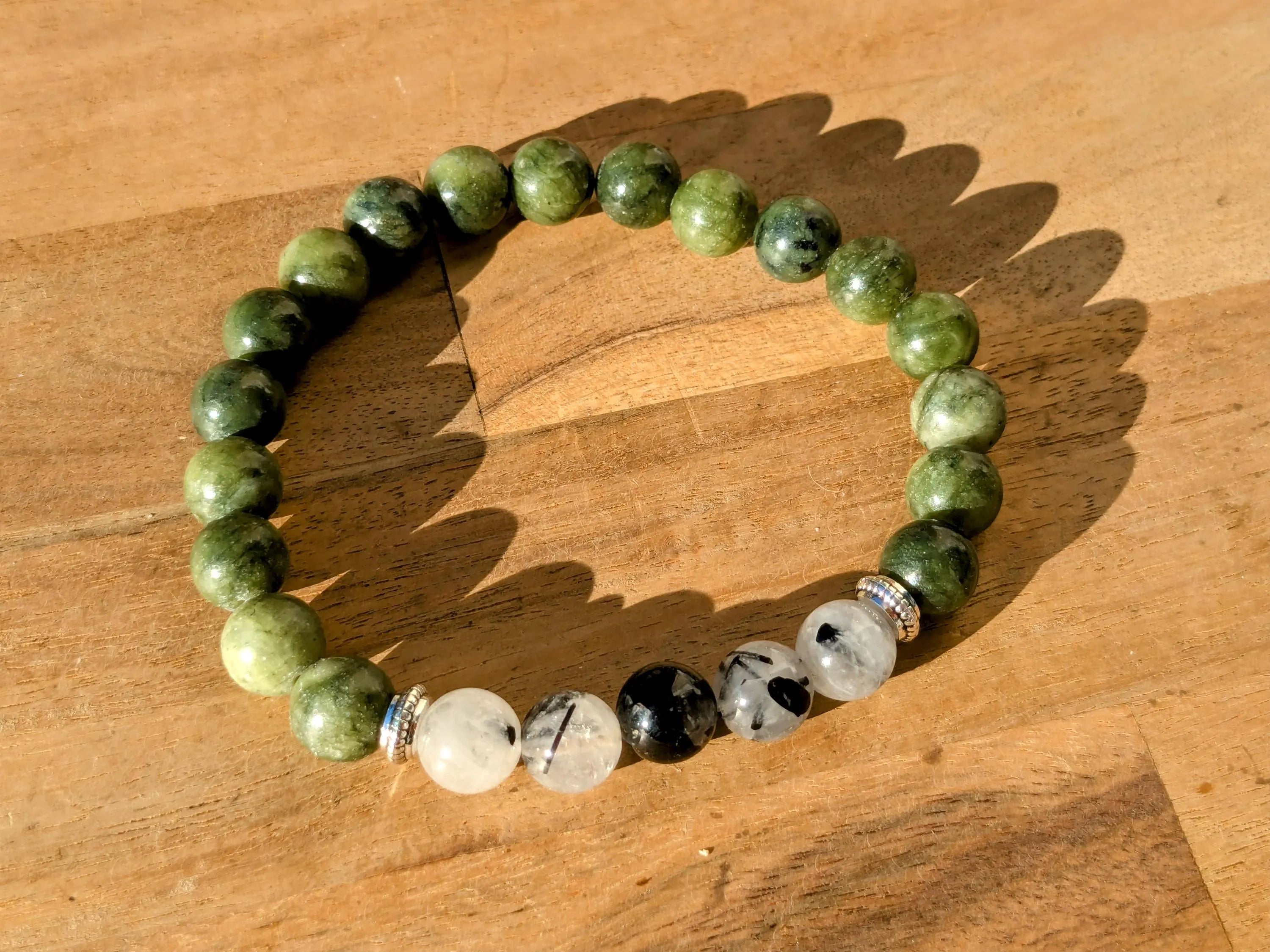Serpentine & Tourmilated Quartz Stretch Bracelets | | Wiccan Center