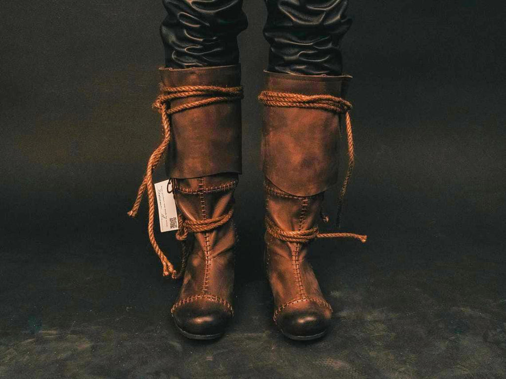 Brown High Leather Boots "Aragorn" | Boots | Wiccan Center