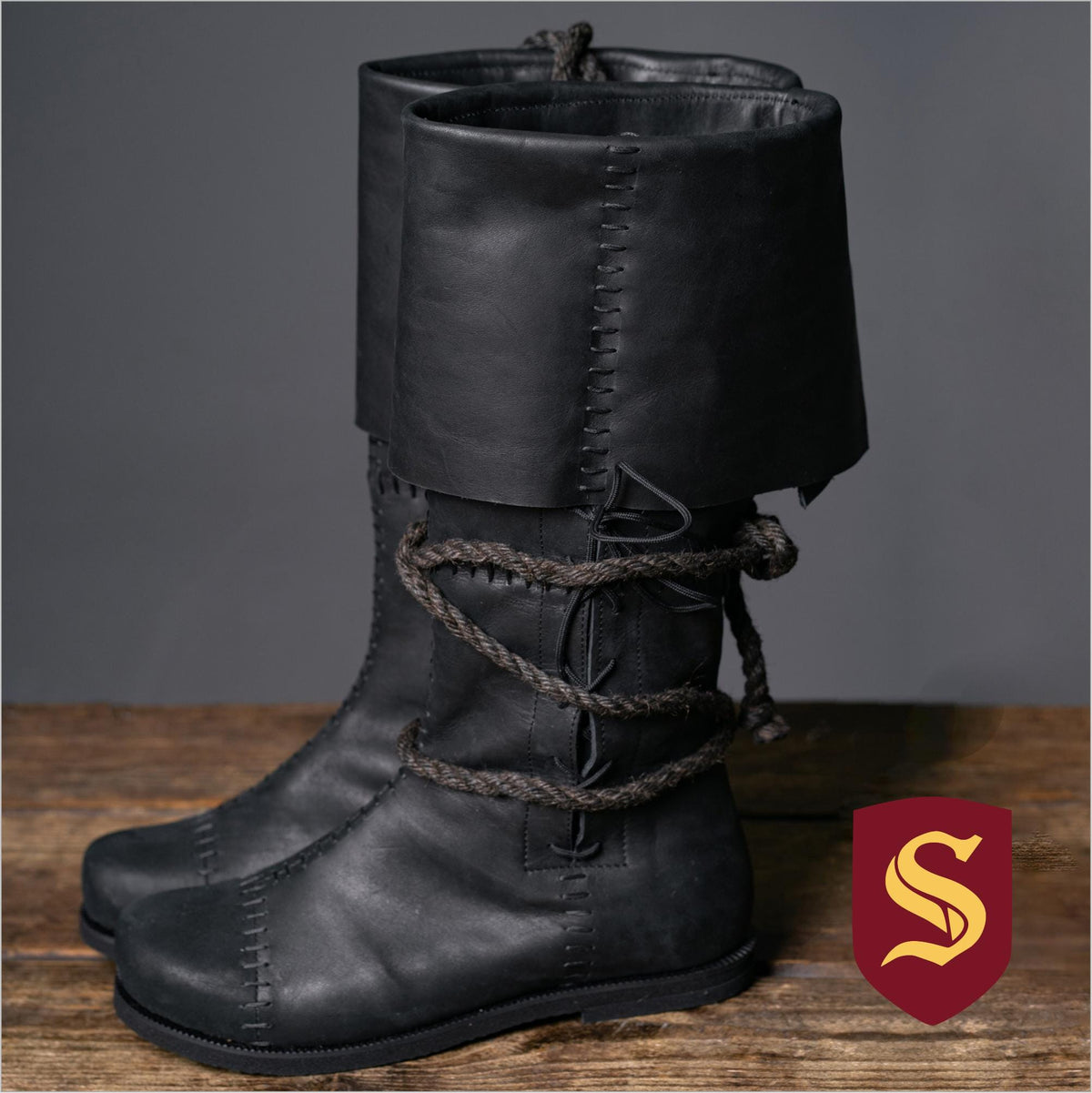 Black High Leather Boots "Aragorn" | Boots | Wiccan Center