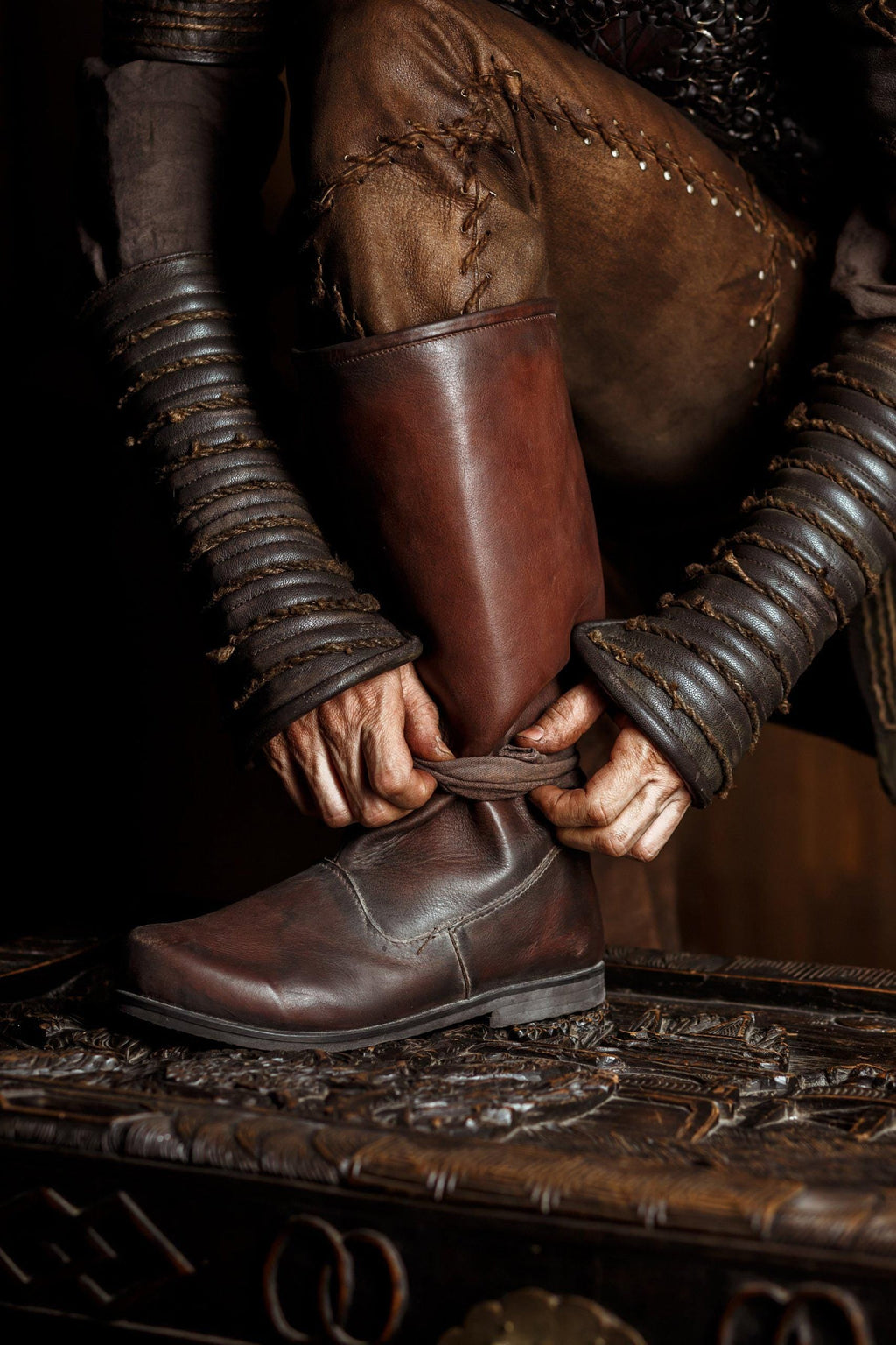 Brown High Leather Boots "Ragnar" | | Wiccan Center