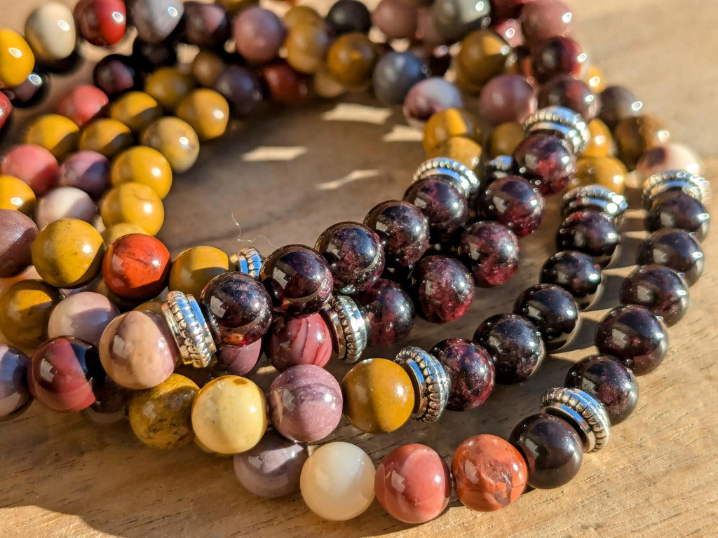 Garnet & Mookaite Jasper Stretch Bracelets | | Wiccan Center