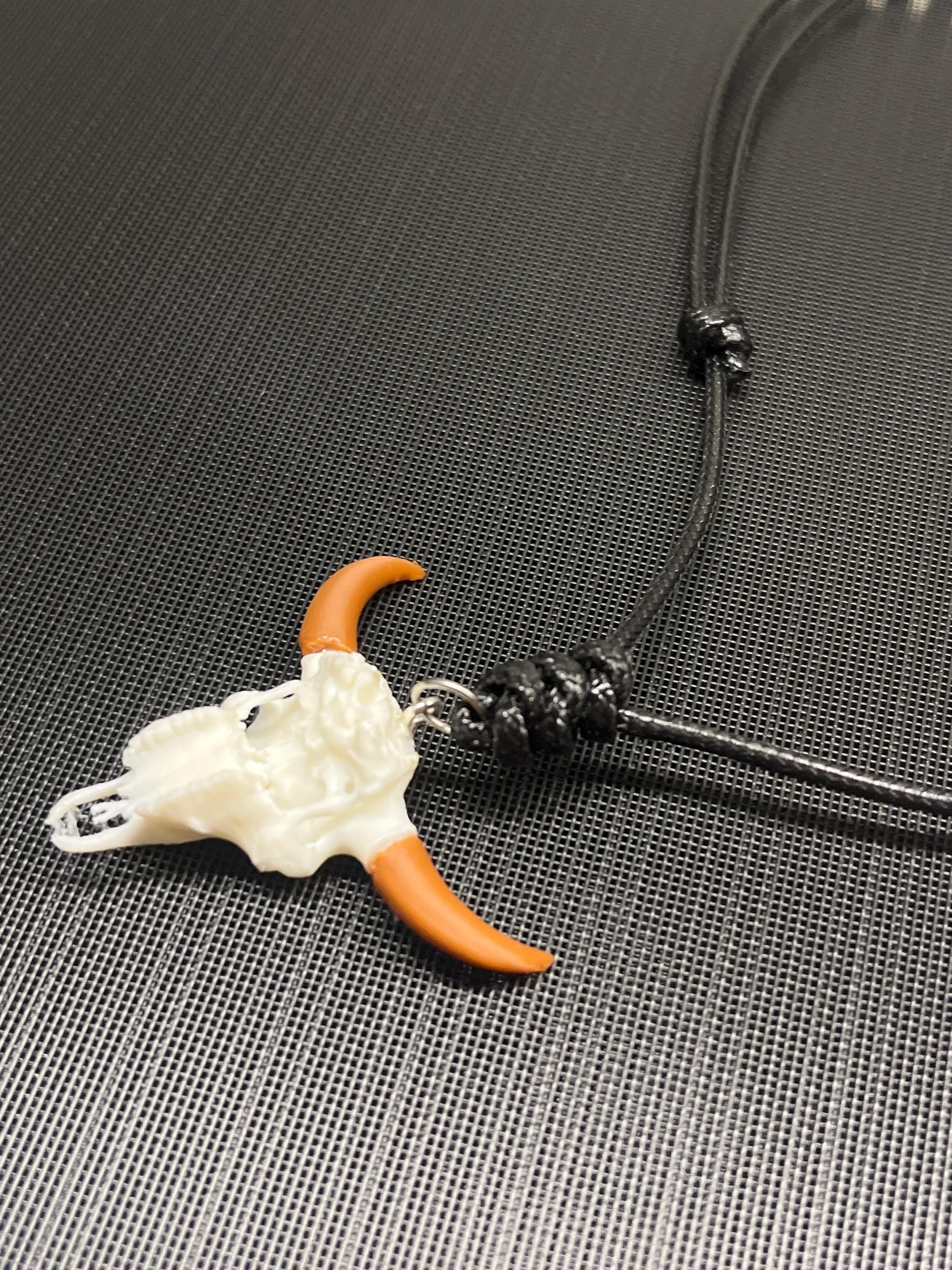 3D Printed Bison Skull Pendant: PLA Plastic Cord Necklace | | Wiccan Center