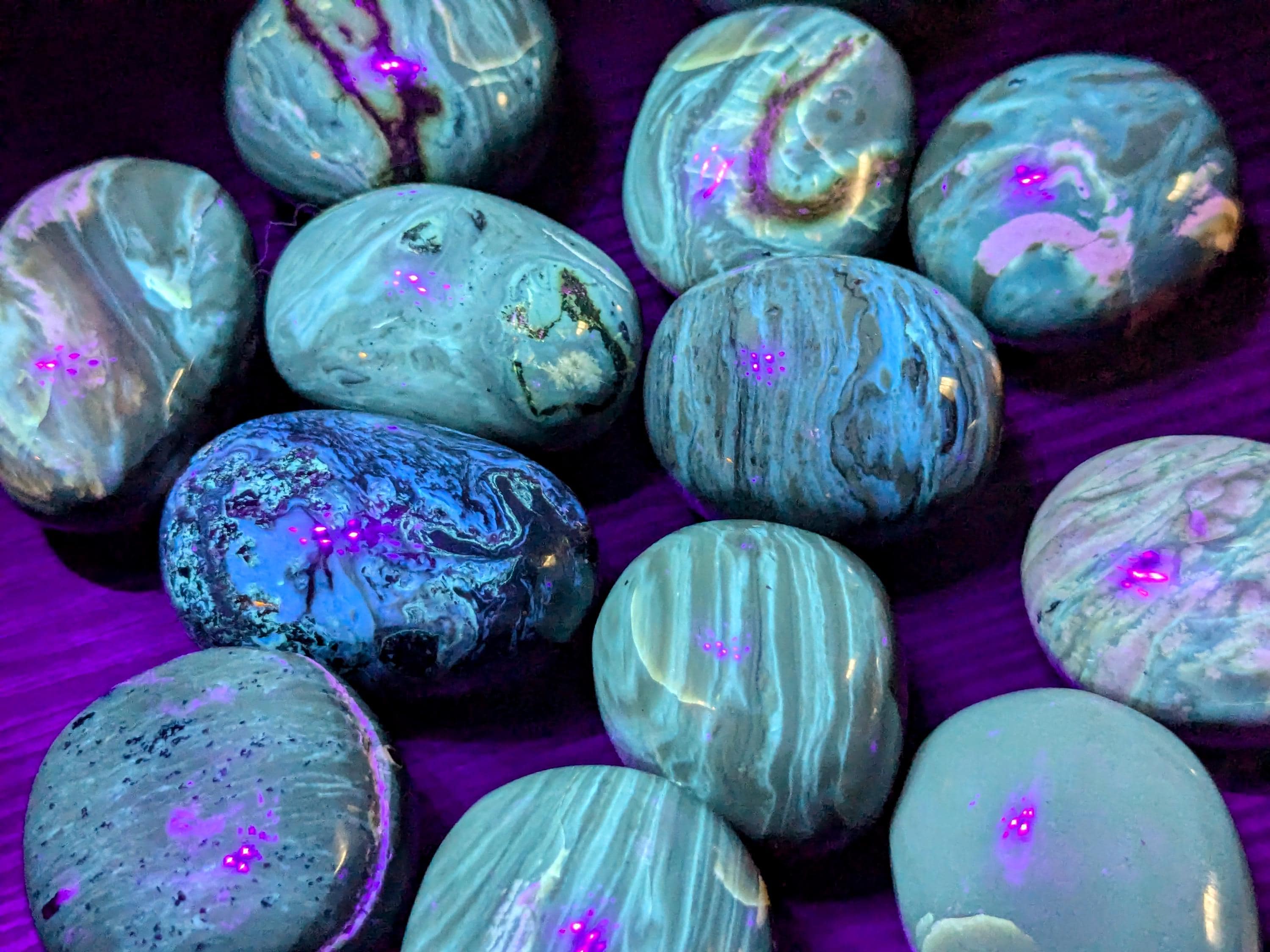High Grade Blue Amber Tumbled Stones | | Wiccan Center