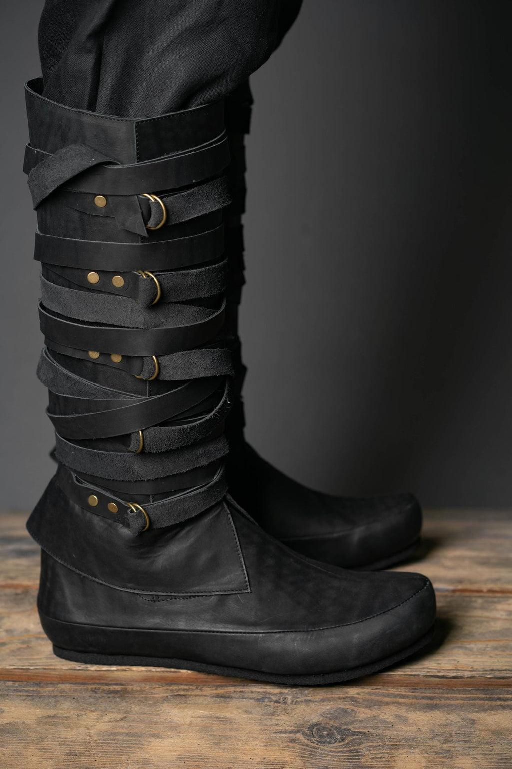 Black High Leather Boots "Assassin" | Boots | Wiccan Center
