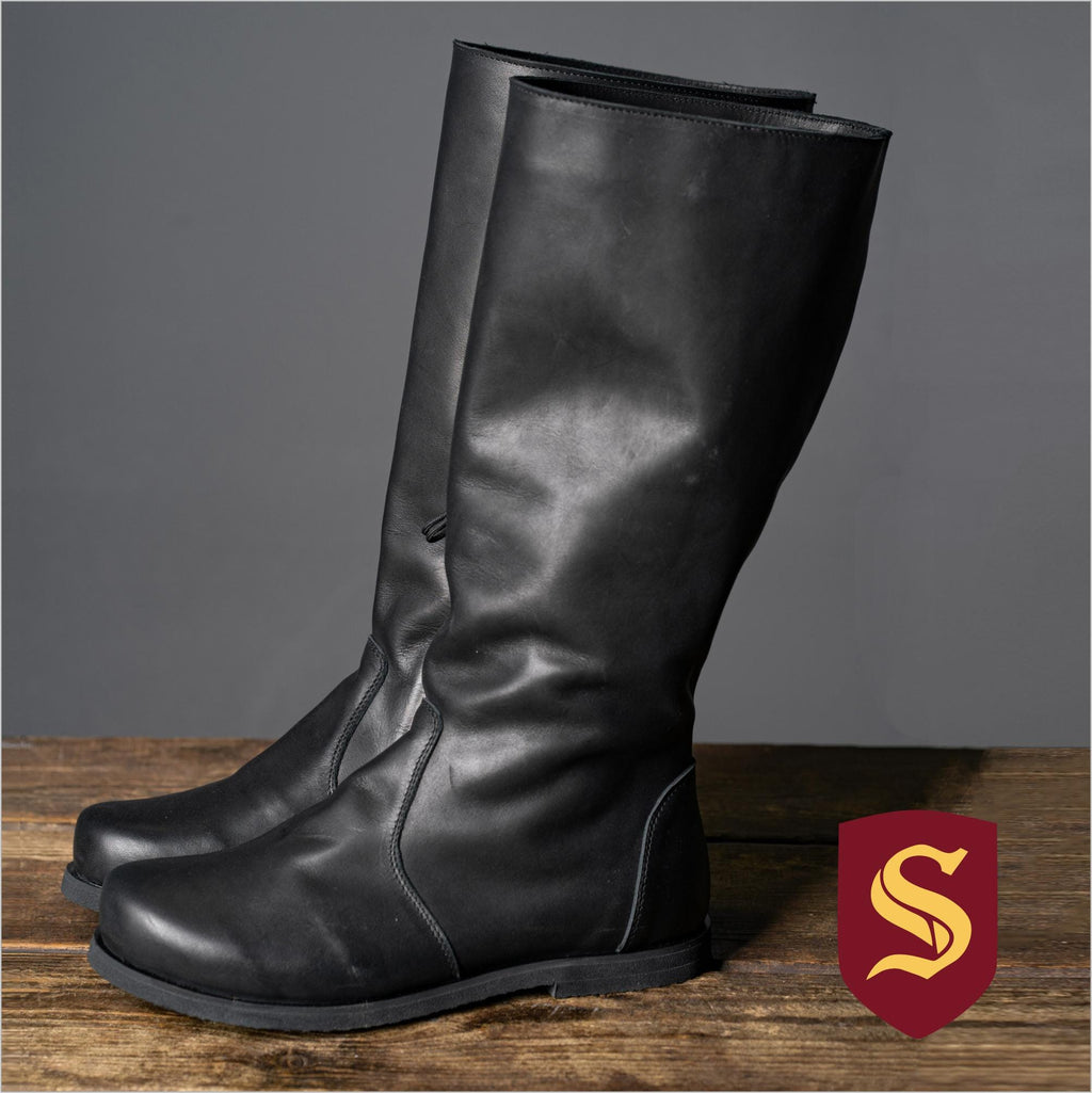 Black High Leather Boots "Ragnar" | Boots | Wiccan Center