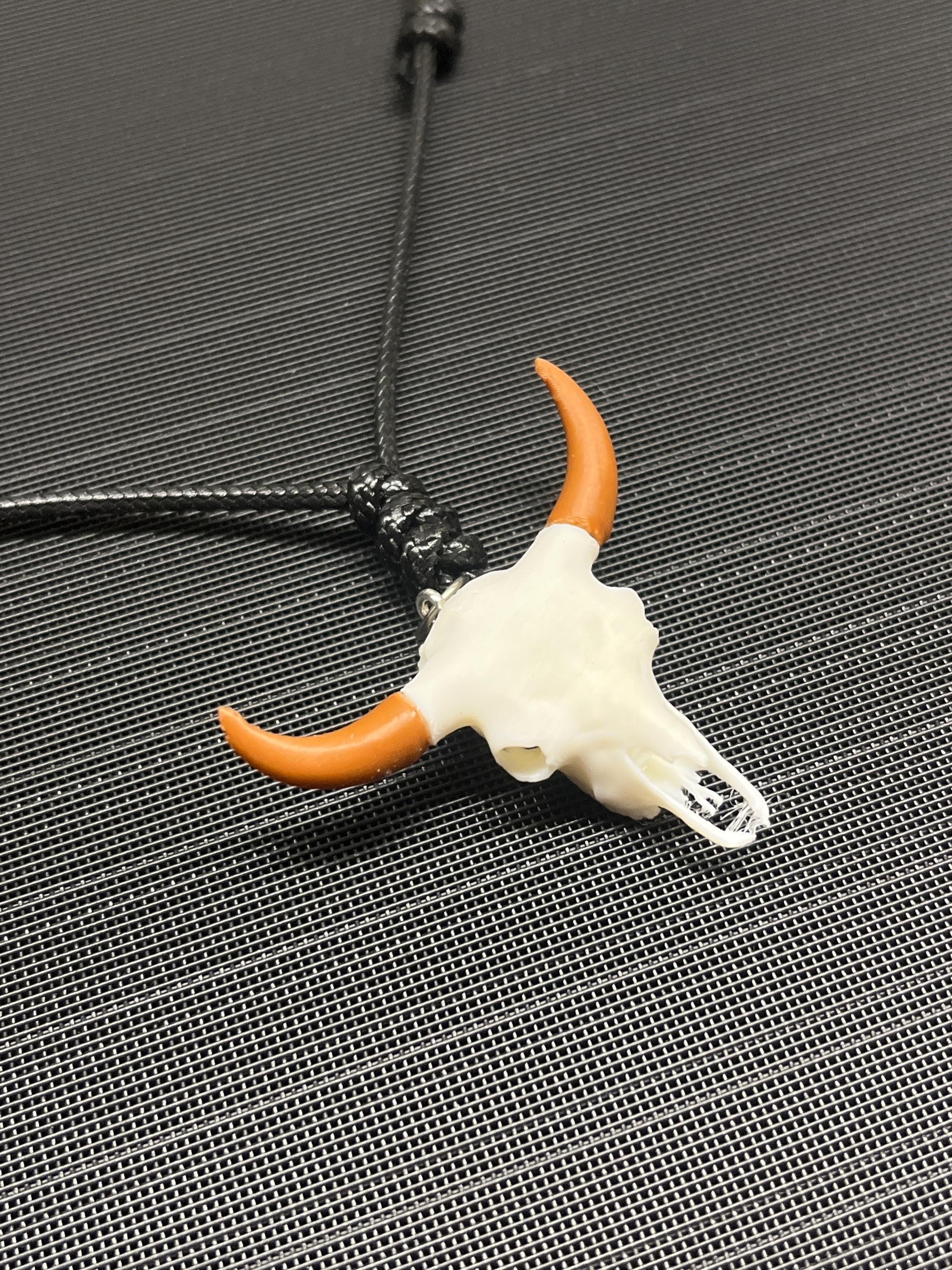 3D Printed Bison Skull Pendant: PLA Plastic Cord Necklace | | Wiccan Center