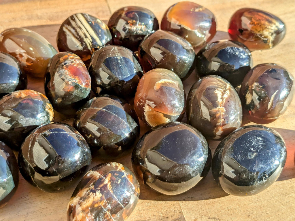 High Grade Blue Amber Tumbled Stones | | Wiccan Center