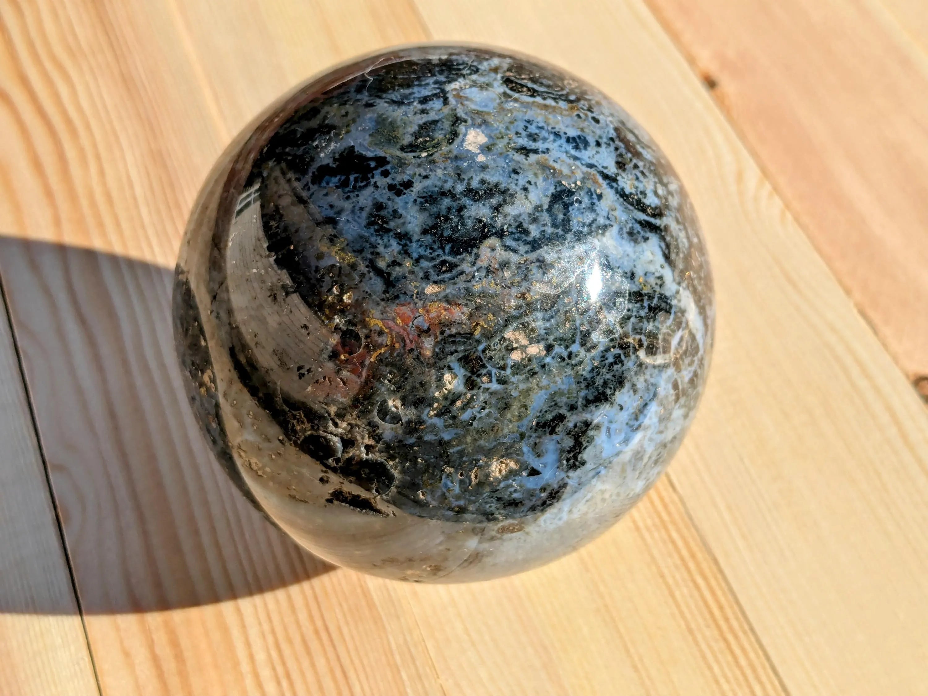 Unique Ocean Jasper Statement Sphere | | Wiccan Center