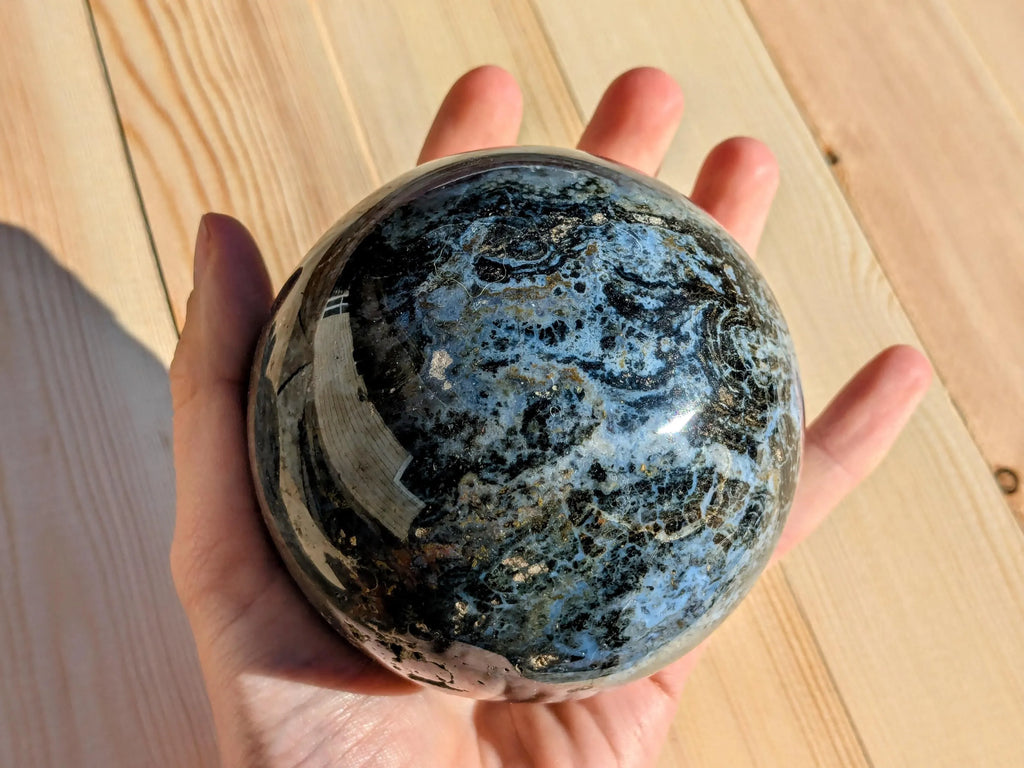 Unique Ocean Jasper Statement Sphere | | Wiccan Center