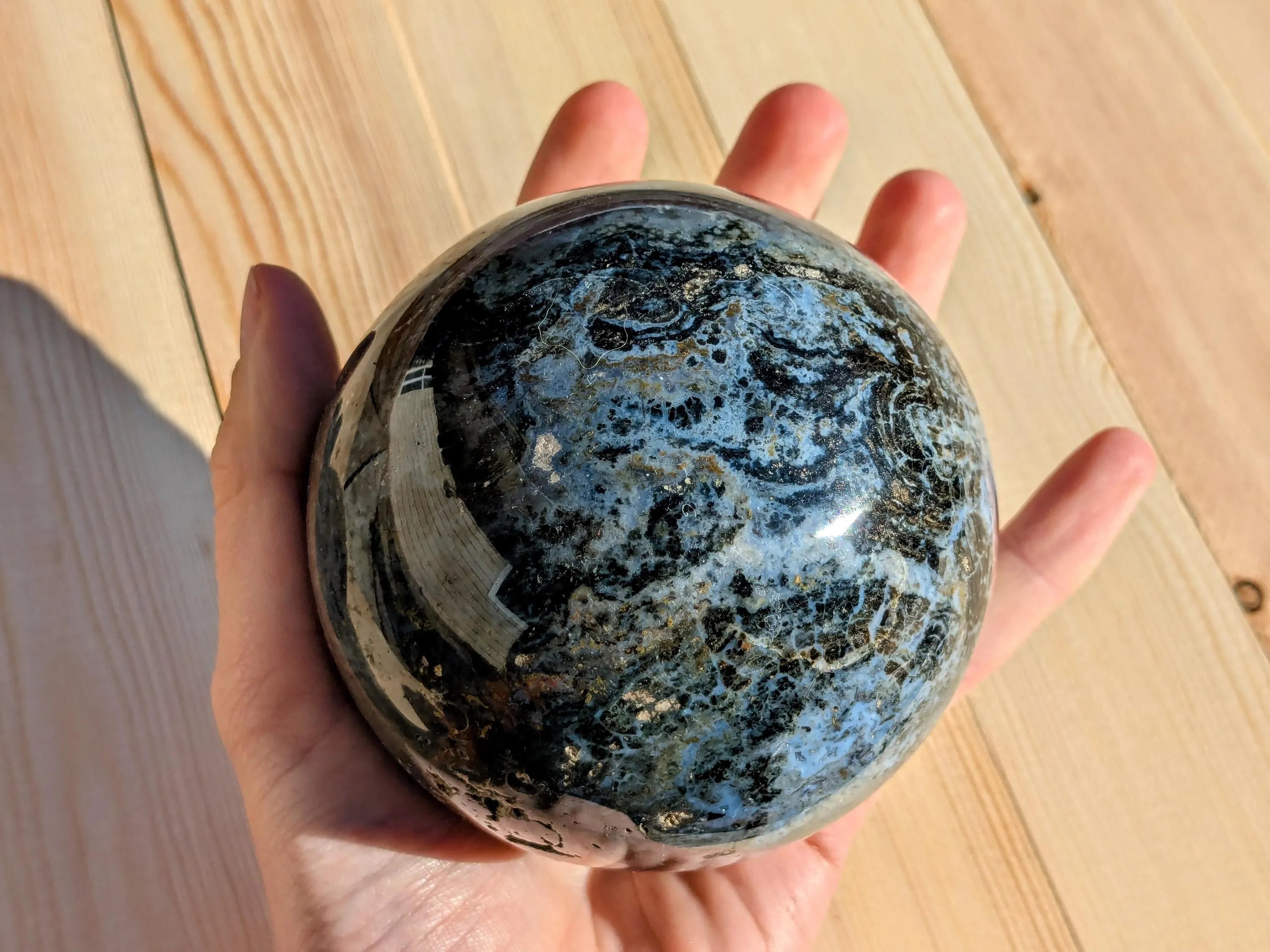 Unique Ocean Jasper Statement Sphere | | Wiccan Center