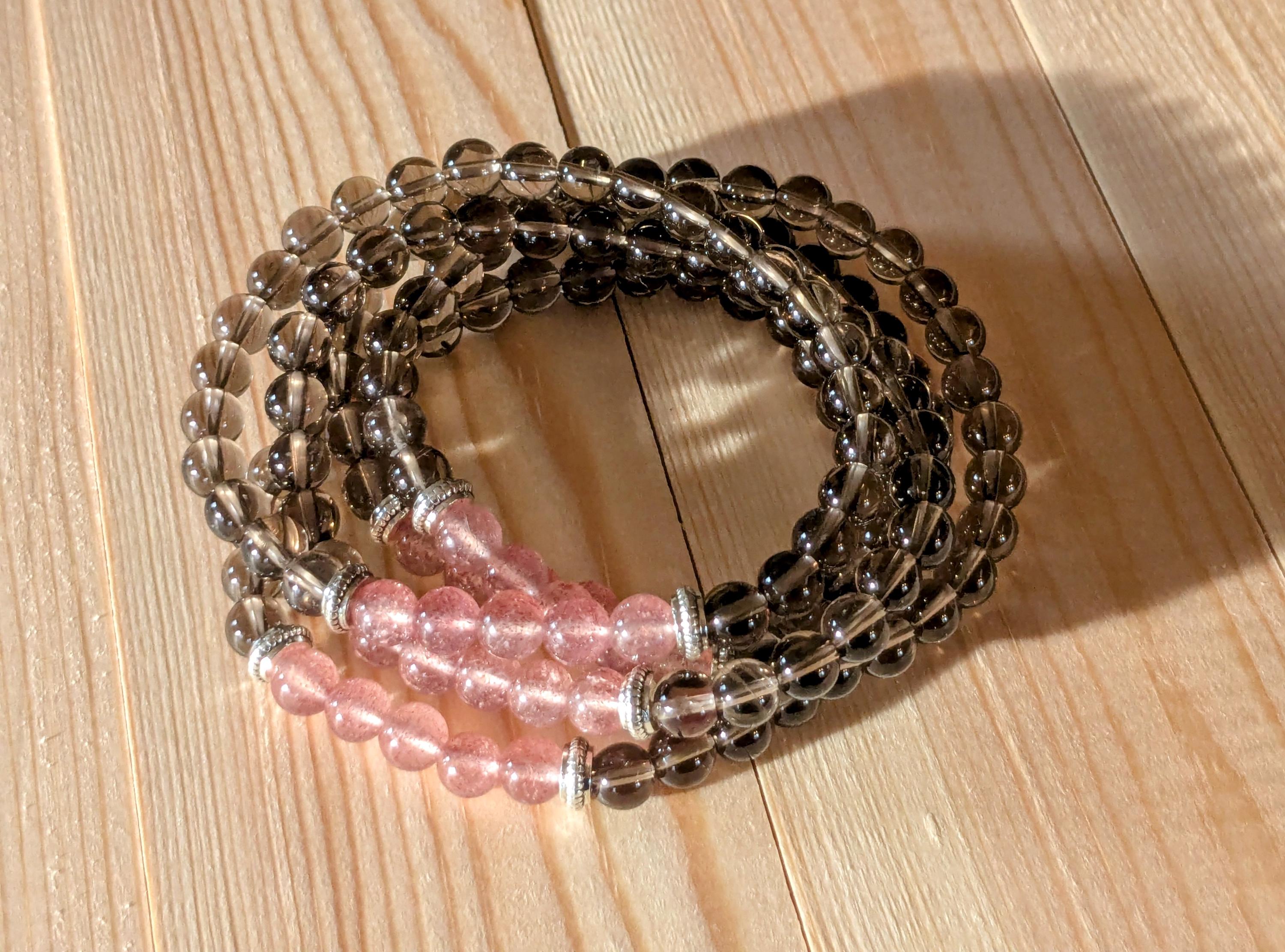 Strawberry & Smoky Quartz Stretch Bracelets | | Wiccan Center
