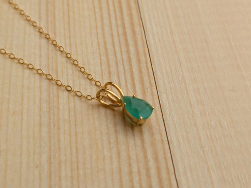 14k Gold Filled Genuine Emerald Necklace | | Wiccan Center