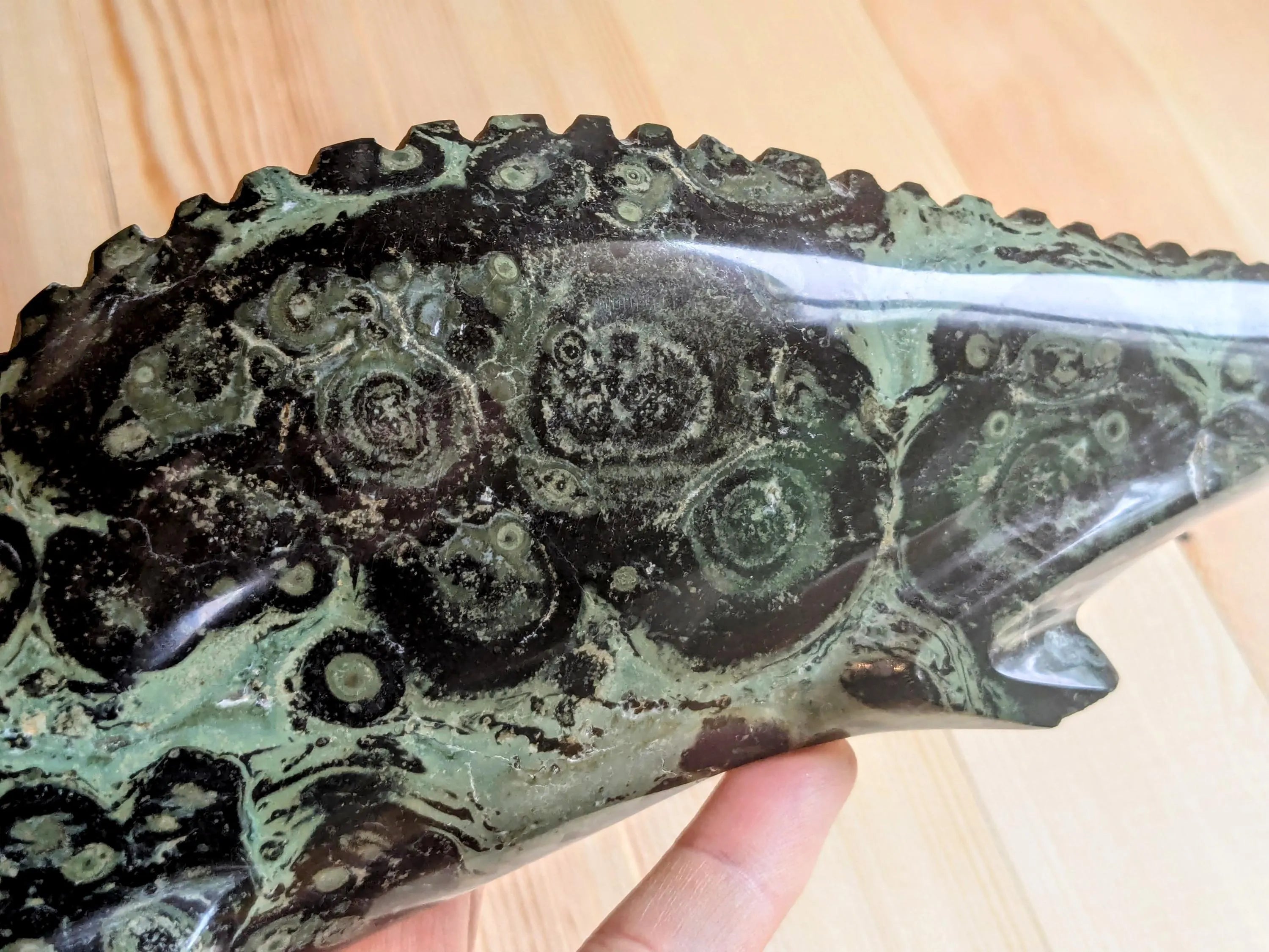 Kambaba Jasper Chameleon Carving - OOAK | | Wiccan Center