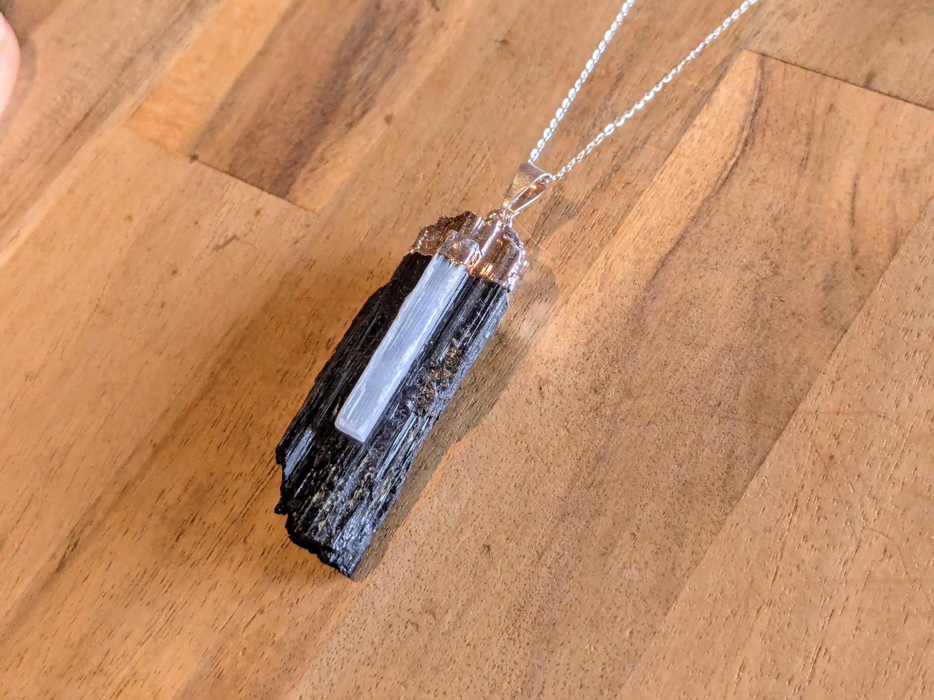 Black Tourmaline + Selenite Necklace | | Wiccan Center