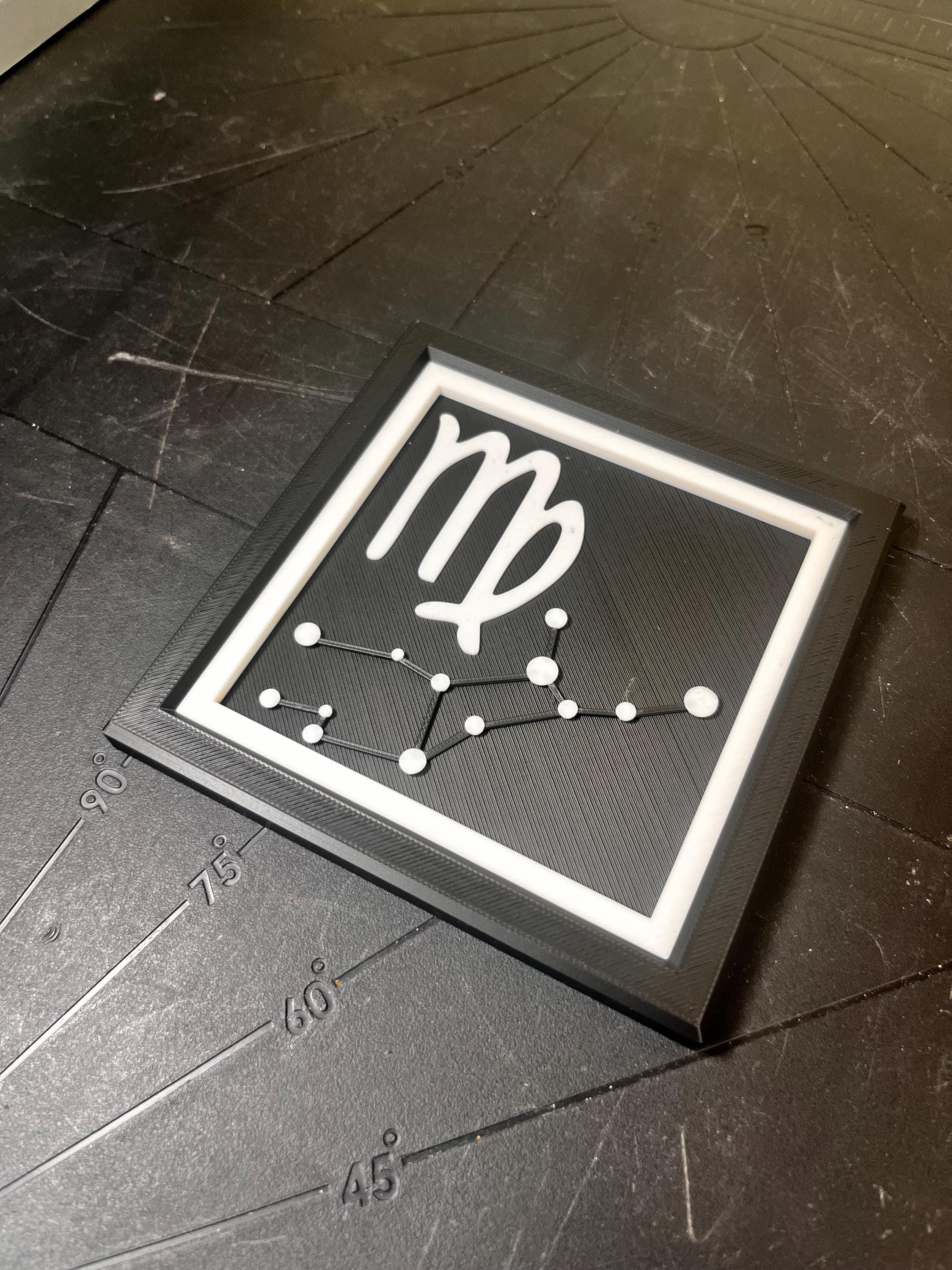 Virgo Constellation Wall Art - 3D Printed Zodiac Symbol Relief Decor | | Wiccan Center
