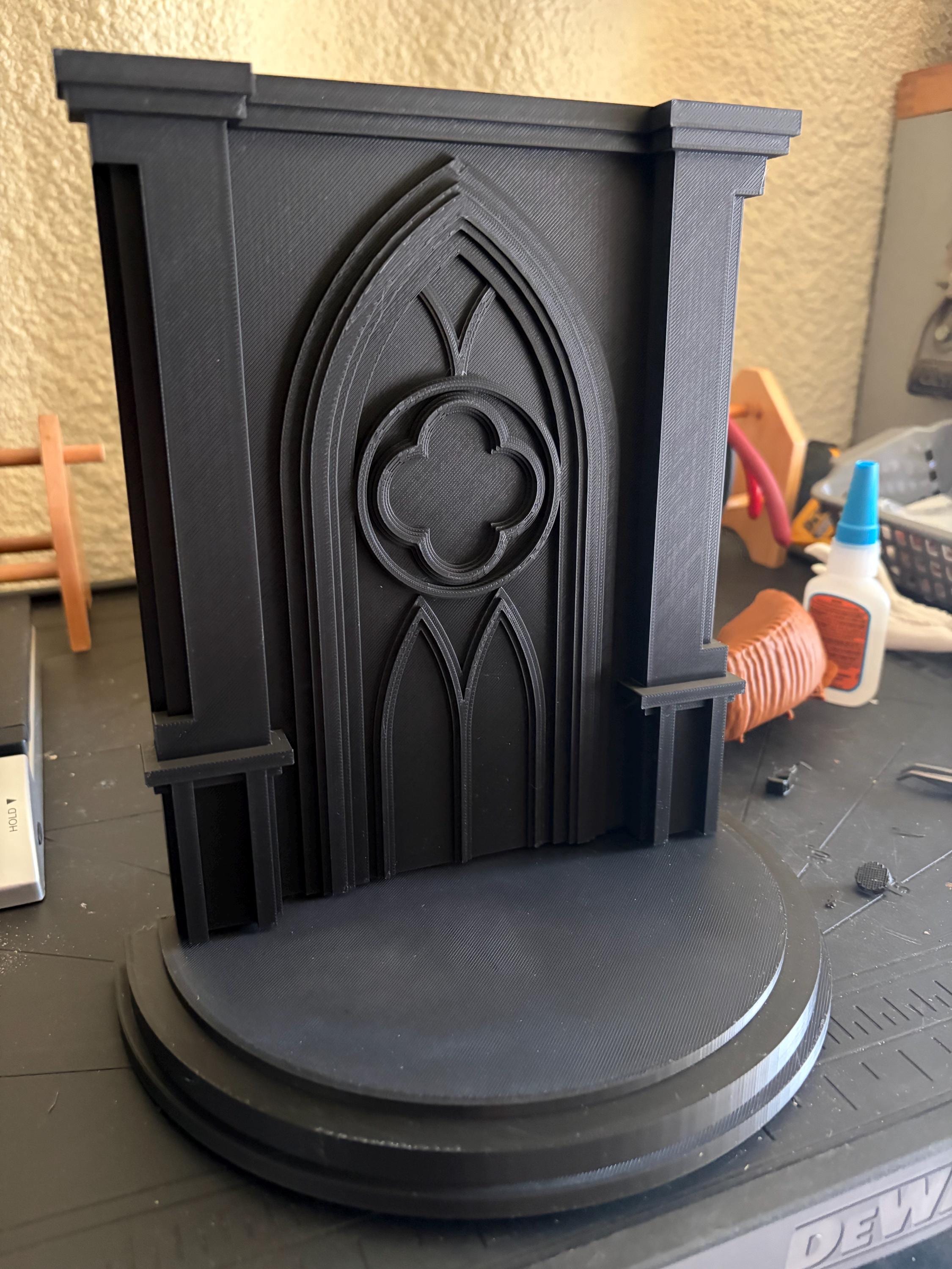 Gothic Altar and Ceremonial Shelf - 3D Printed Goth Relief Decor | | Wiccan Center