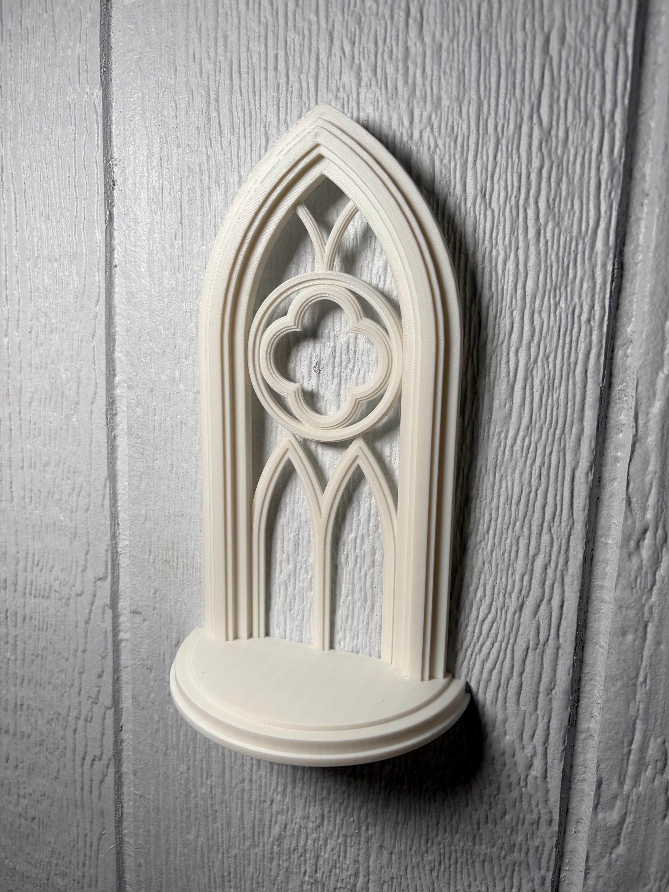 Gothic Arch Wall Art Display Stand- 3D Printed Goth Relief Decor | | Wiccan Center