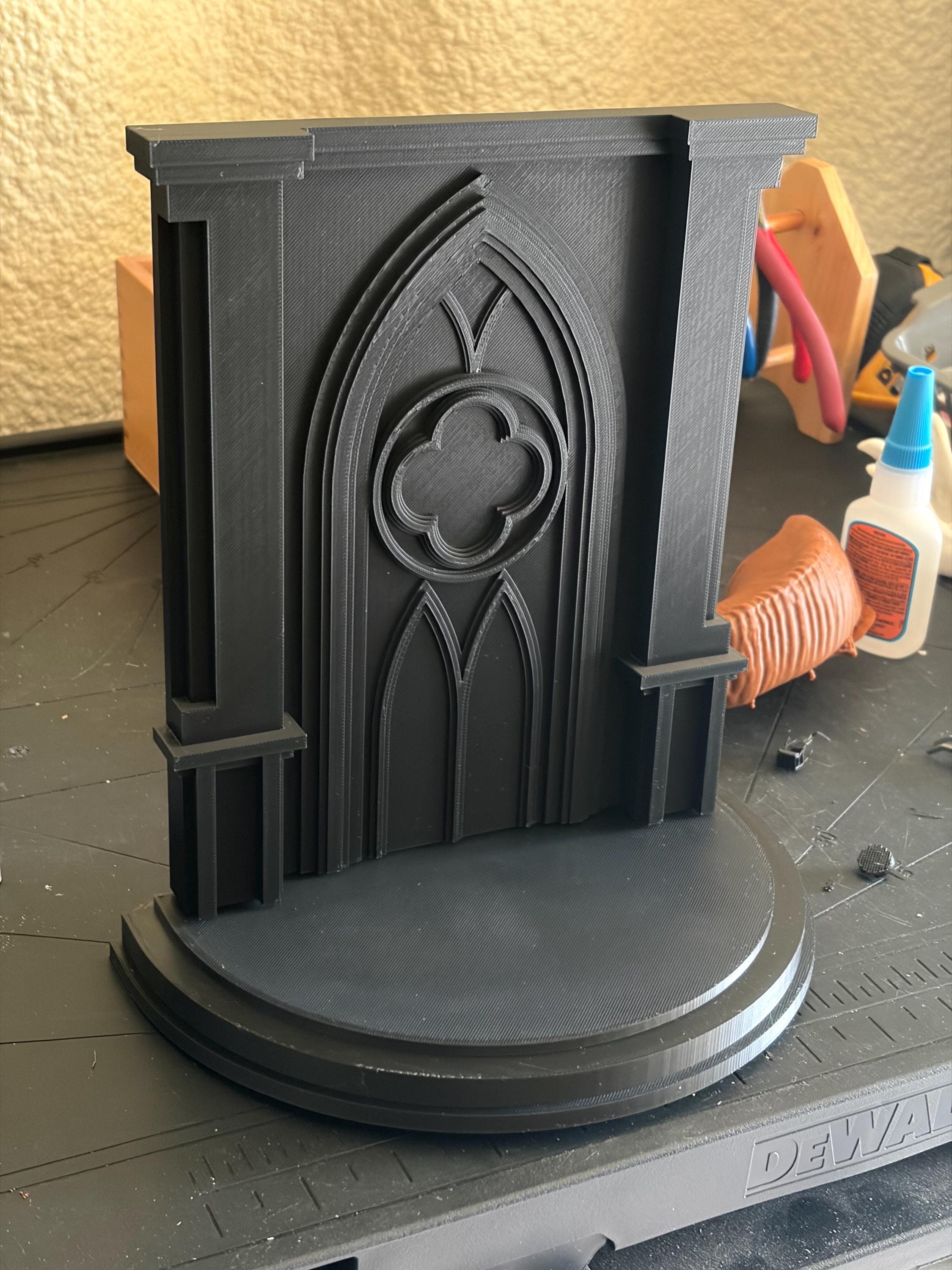Gothic Altar and Ceremonial Shelf - 3D Printed Goth Relief Decor | | Wiccan Center