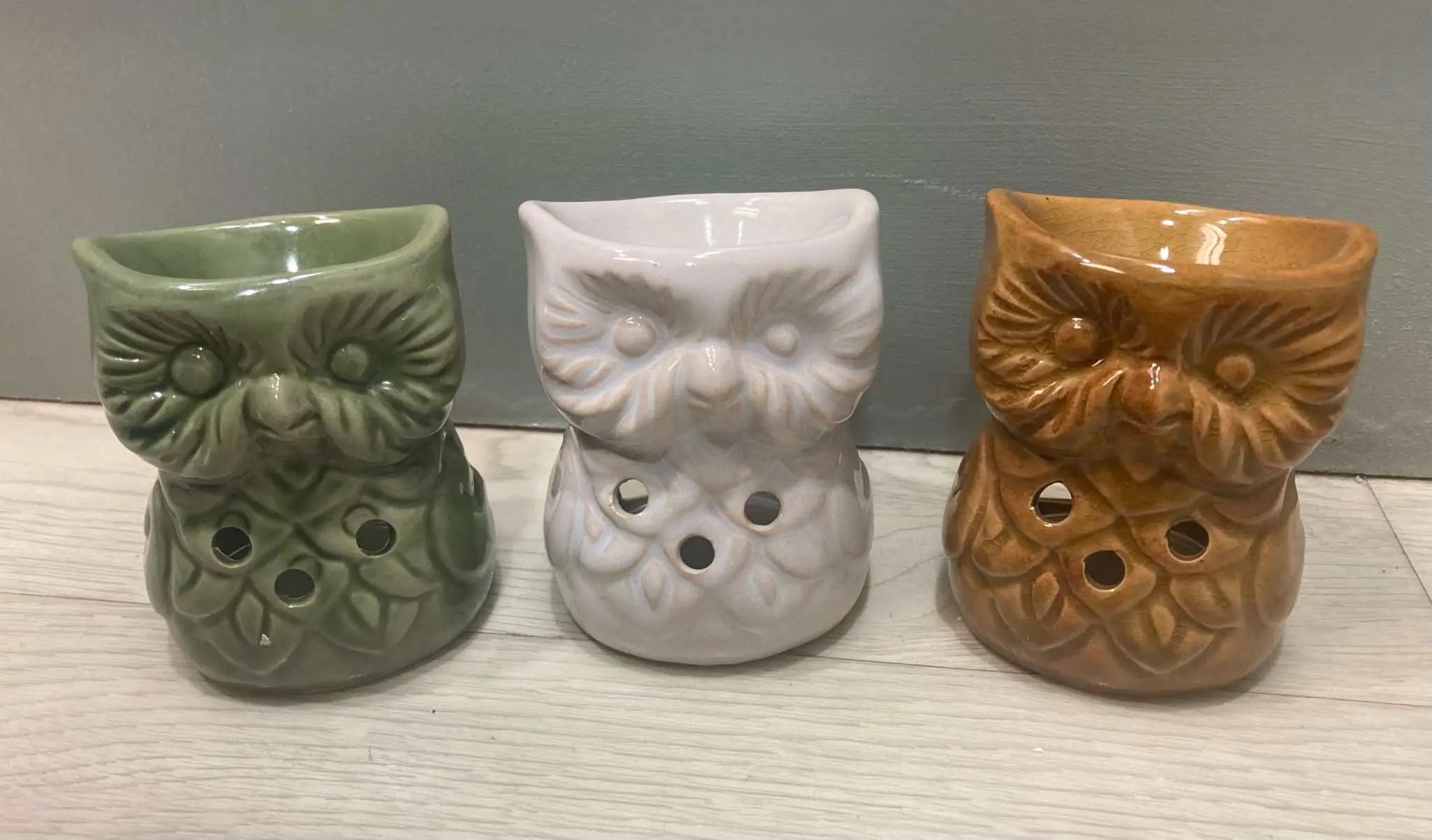 Ceramic Tea Light Owl Oil Burner | Incense Burners | Wiccan Center