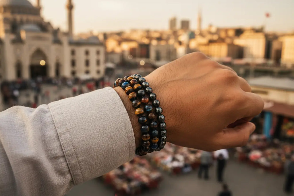 Multi-Color Tiger Eye Round Bead Bracelet - Personal Power | Bracelets | Wiccan Center