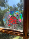 Mushrooms in Jar Rainbow Prism Window Decal