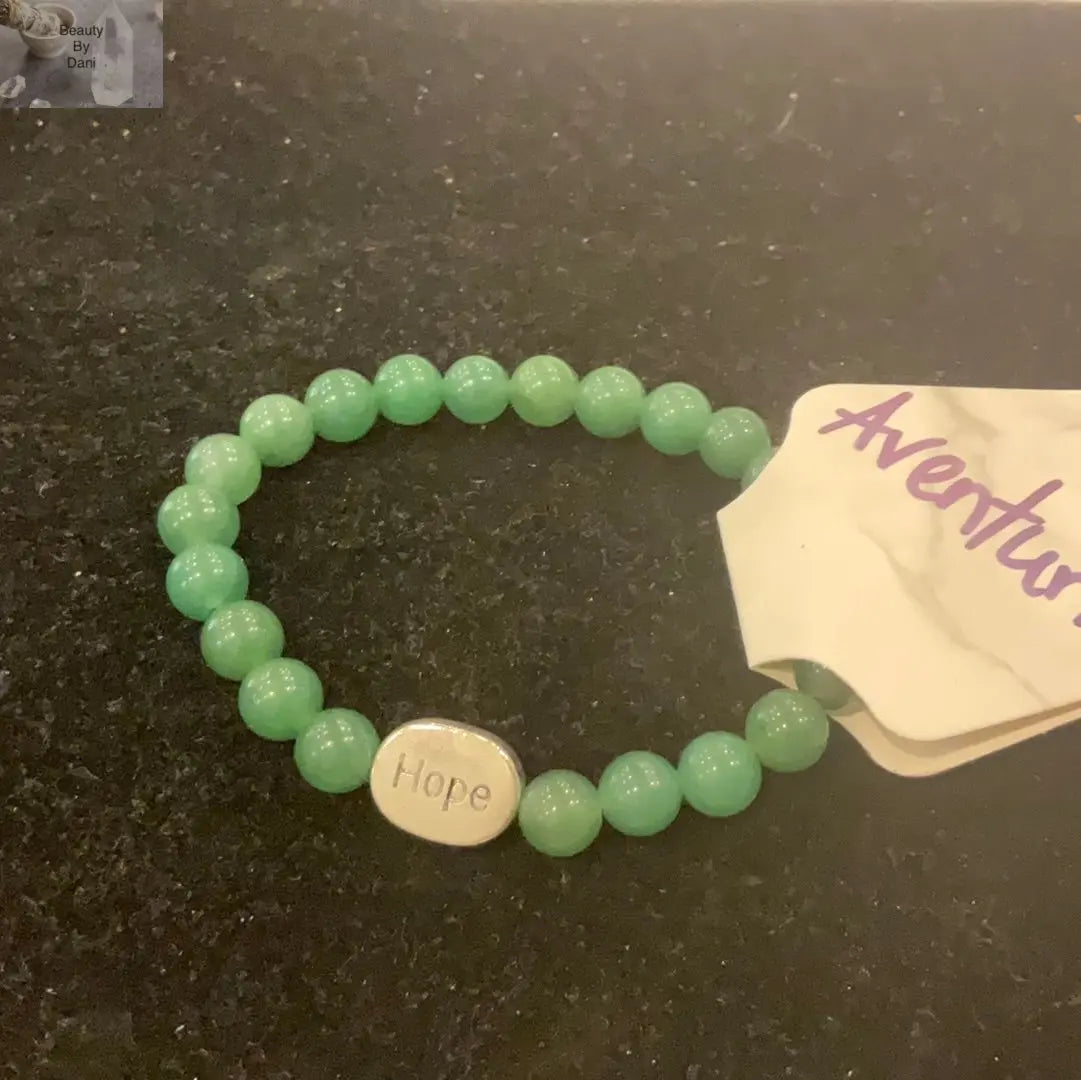 Aventurine Hope Bracelet - 8mm Beads with Stainless Steel Spacer