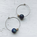 Earth and Moon Jasper Bead Hoop Earrings | Earrings | Wiccan Center