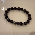 Amethyst Beaded Bracelet with Stainless Steel Spacers