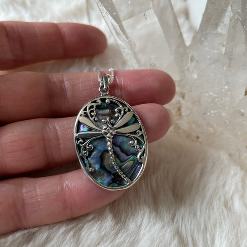 Abalone Dragonfly Necklace | Necklaces | Wiccan Center