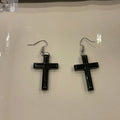 Hematite Cross Earrings - Hypoallergenic & Stylish