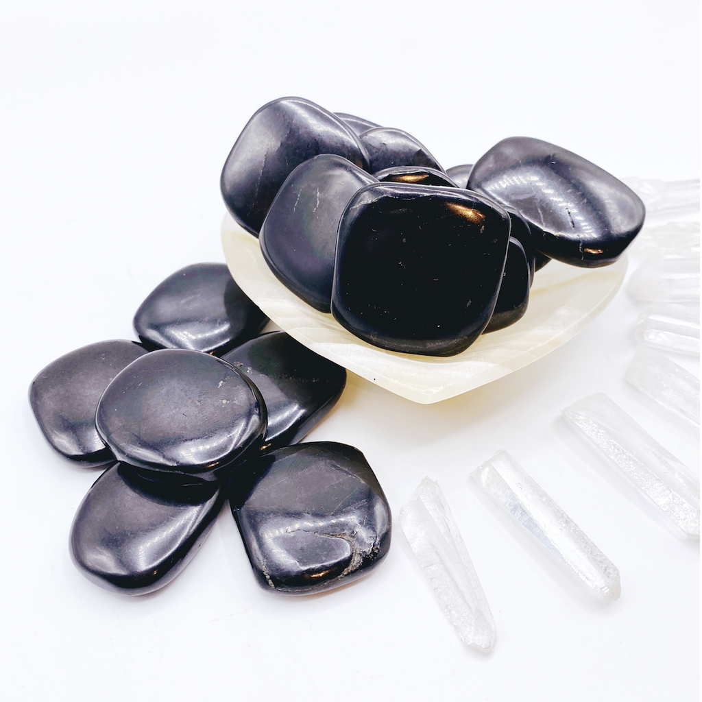 Shungite Flat Pocket/Tumbled Stones