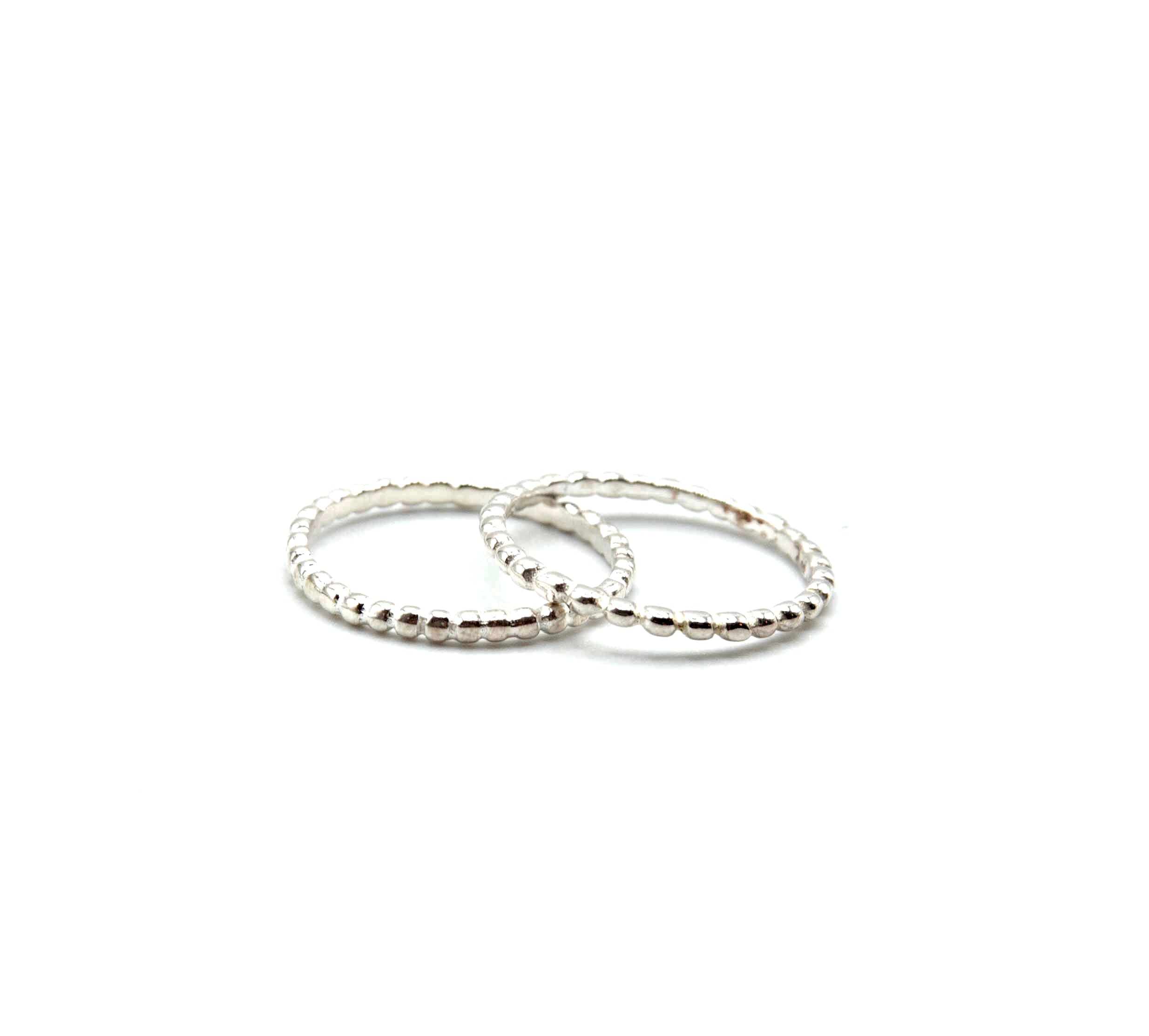 Studded and Beaded Stacking Ring