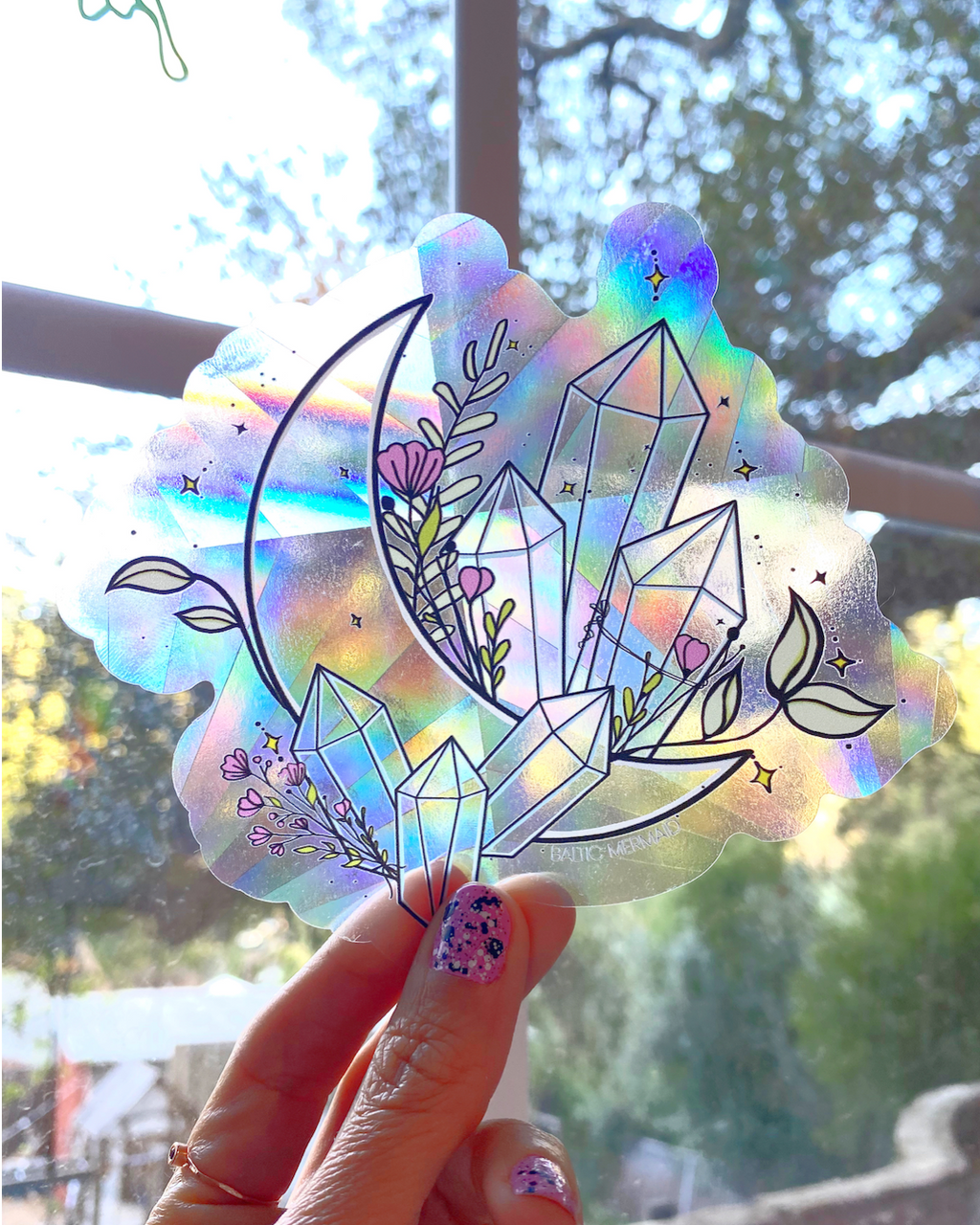 Crystals by the Moonlight Rainbow Prism Window Decal