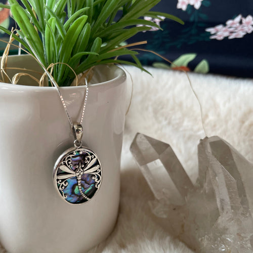 Abalone Dragonfly Necklace | Necklaces | Wiccan Center